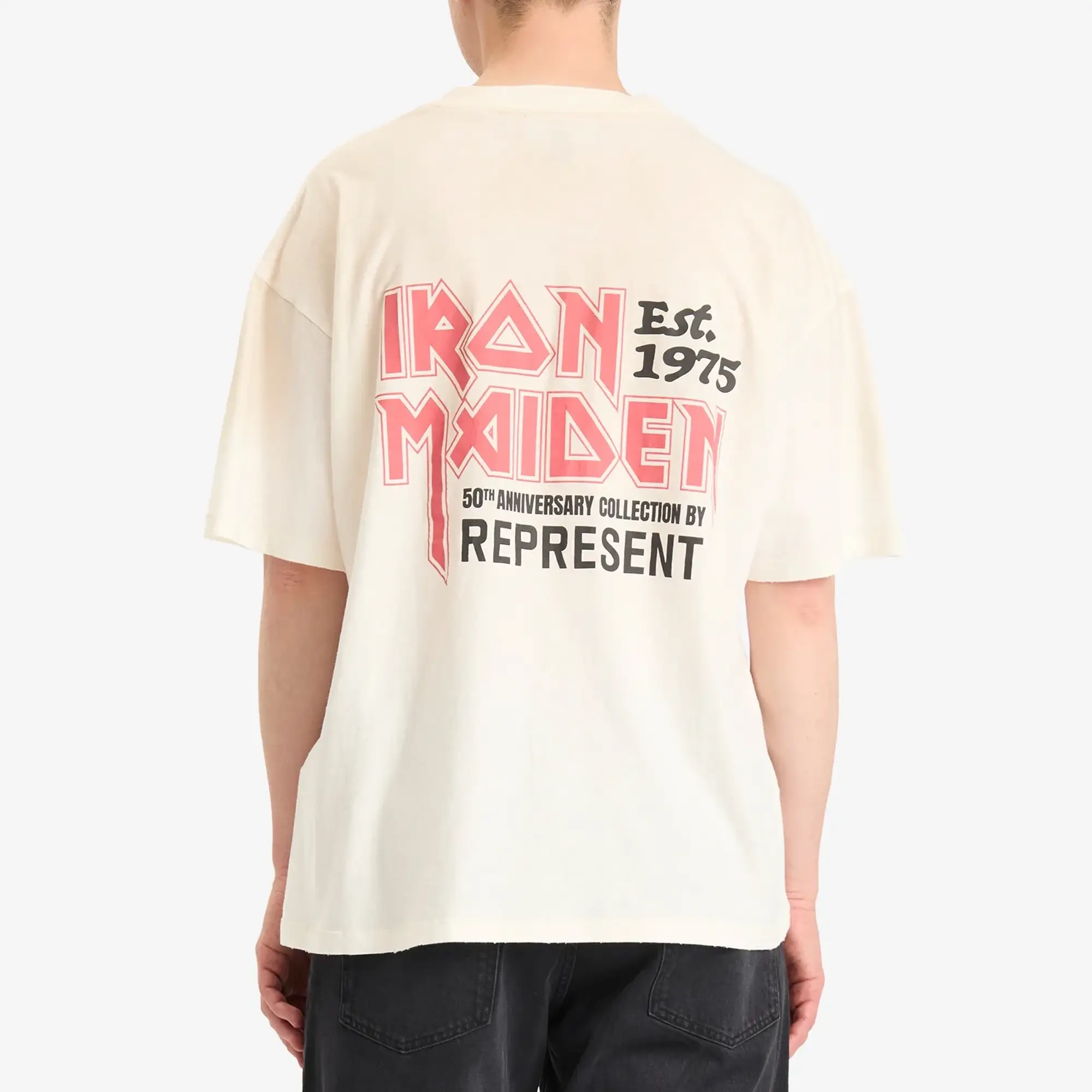 Represent Men's Iron Maiden Anniversary T-shirt Washed Ecru