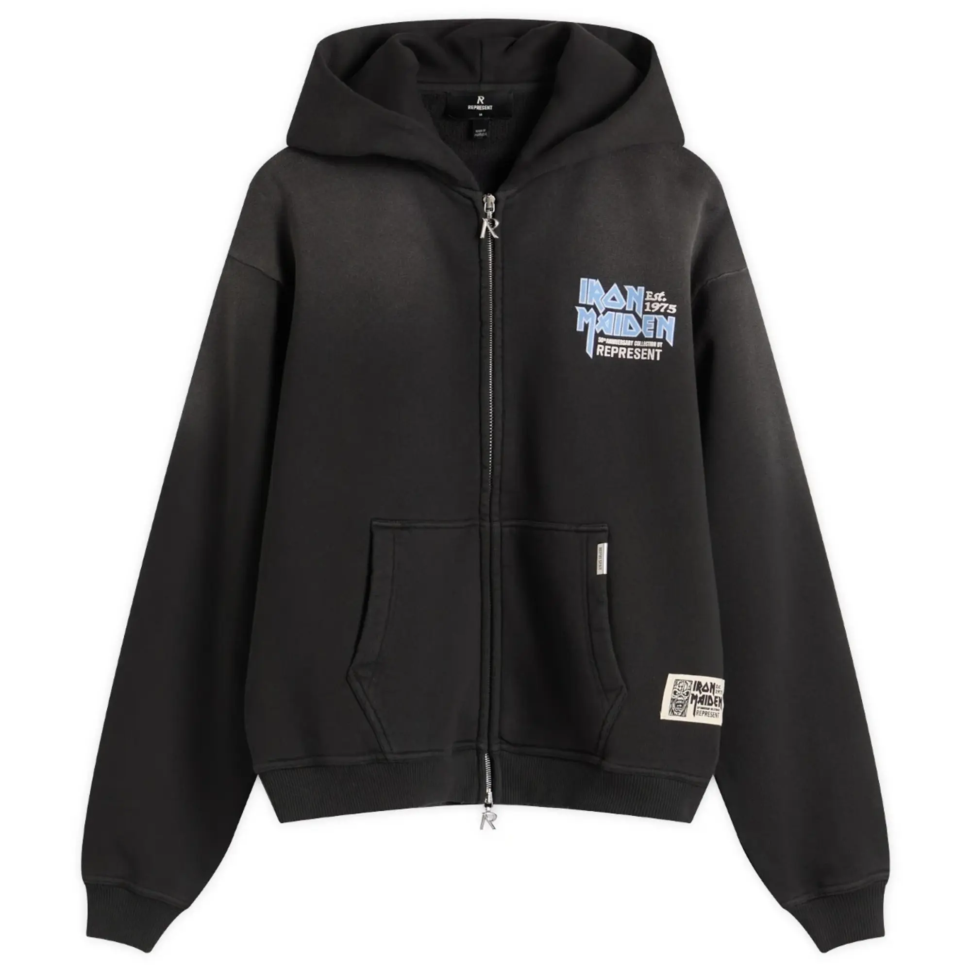 Represent Men's Iron Maiden Anniversary Hoody Stained Black
