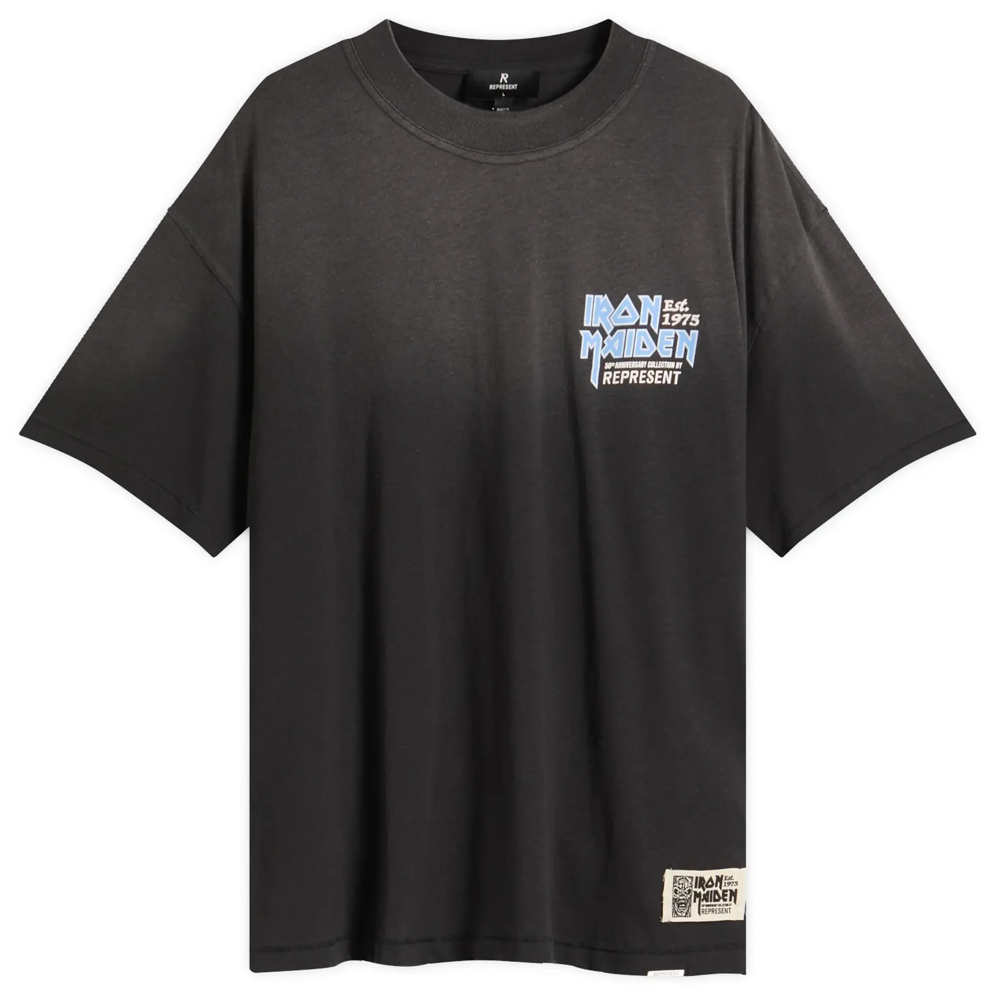Represent Men's Iron Maiden Anniversary T-shirt Stained Black