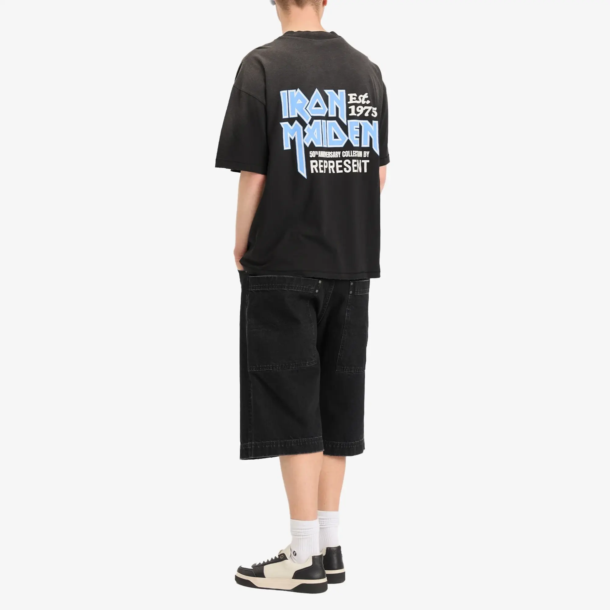 Represent Men's Iron Maiden Anniversary T-shirt Stained Black