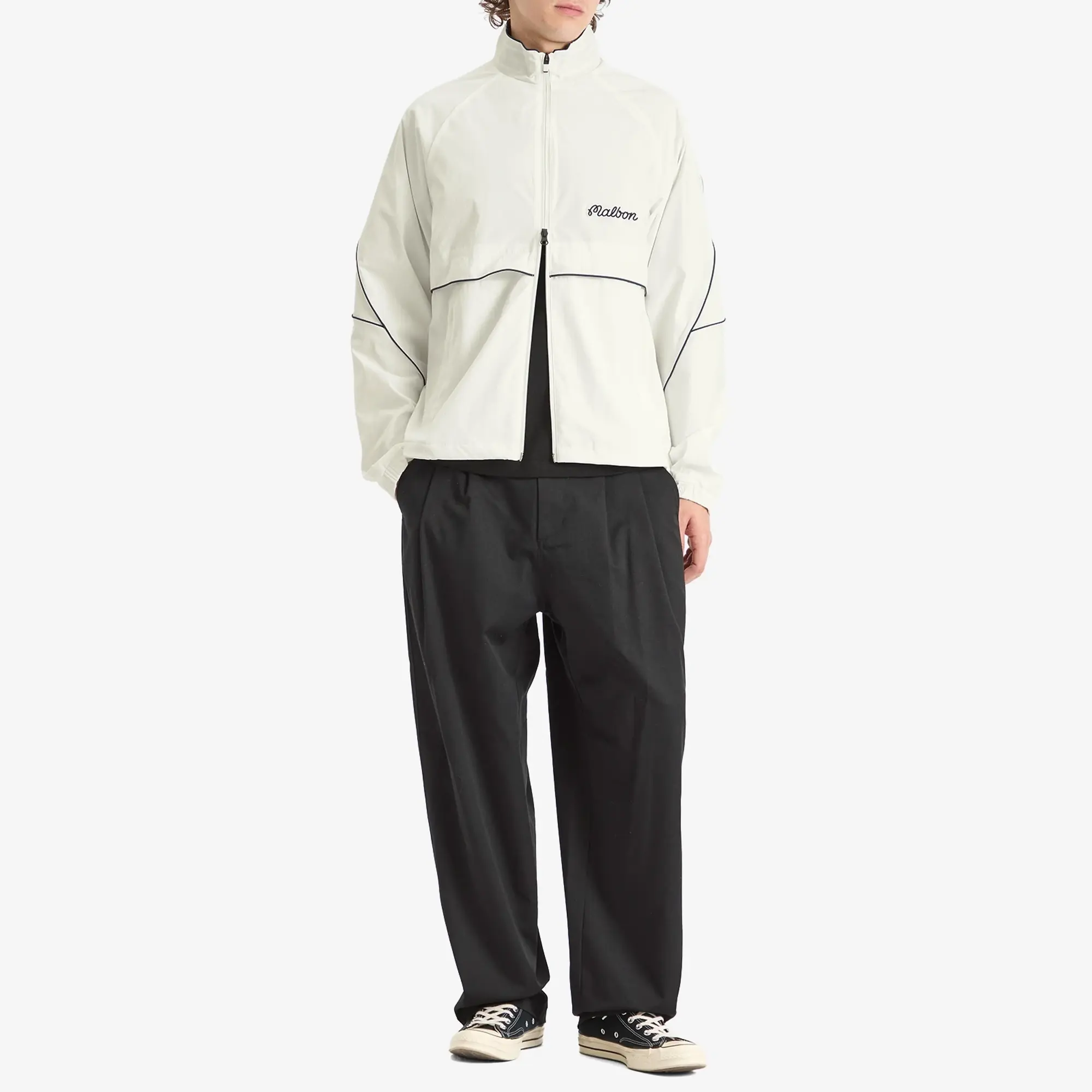 Malbon Men's Riva Nylon Jacket White