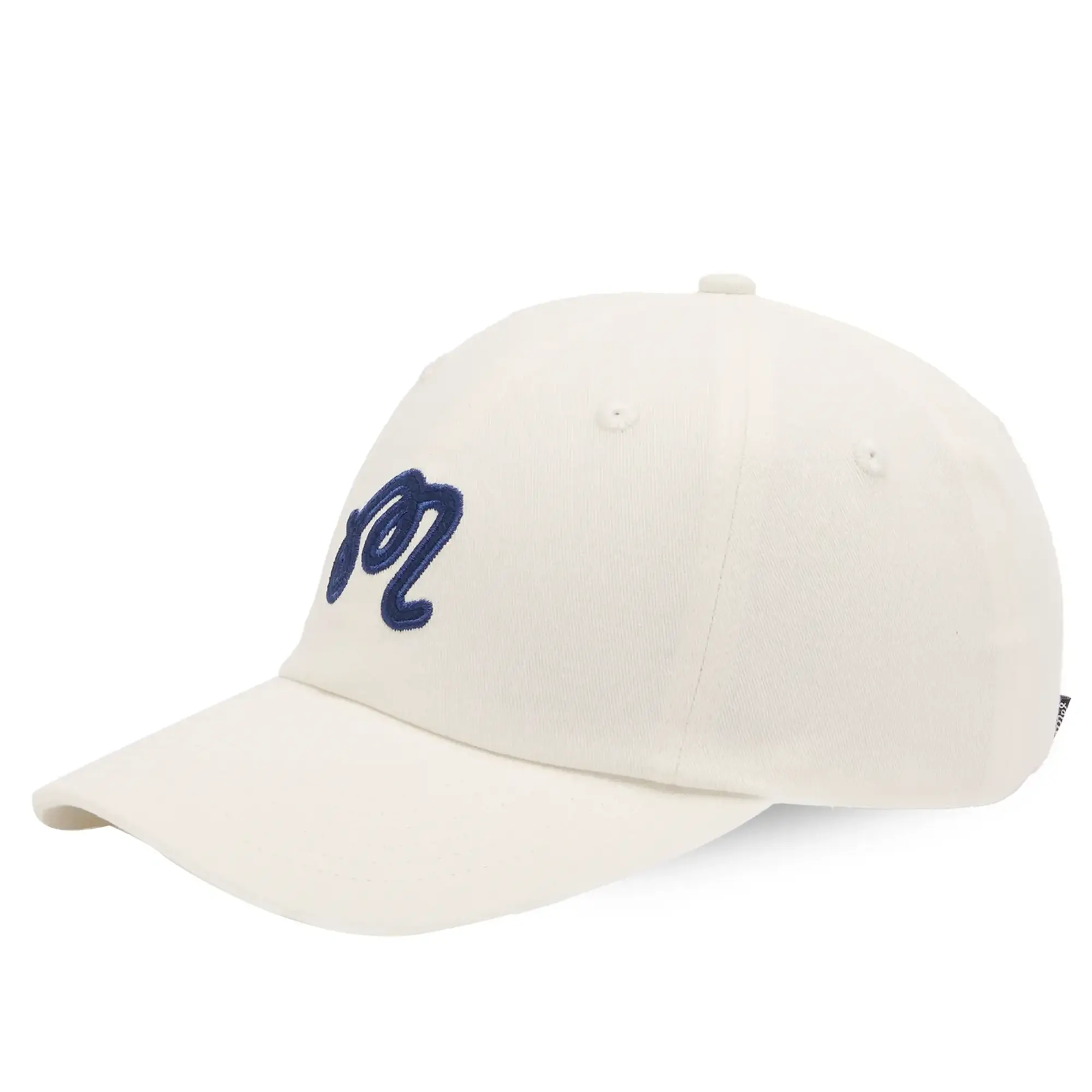 Malbon Men's Washed Applique Cap White
