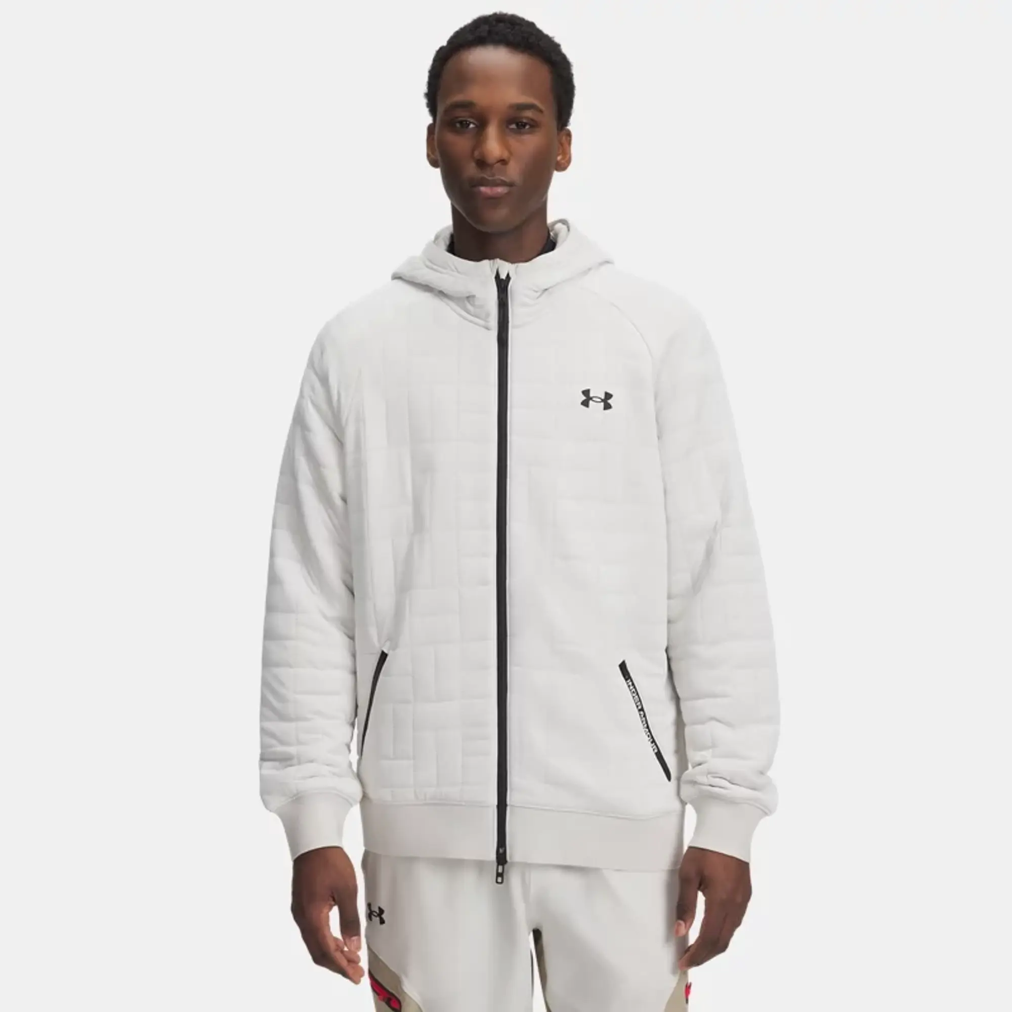 Under Armour  Unstoppable Fleece Textured Men's Full Zip Summit White / Black L