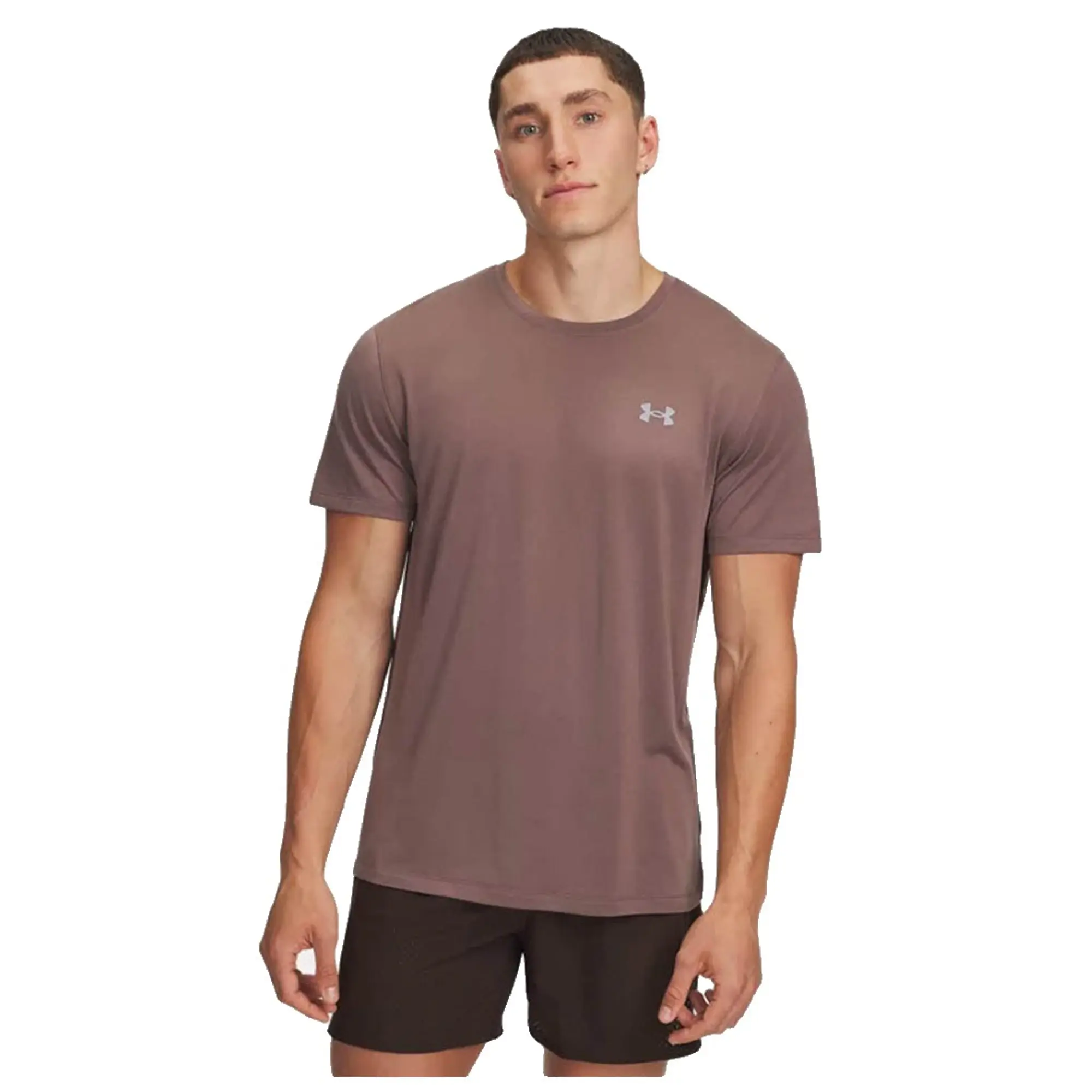 Under Armour  Trail Run Men's Short Sleeve Sierra Taupe / Reflective L