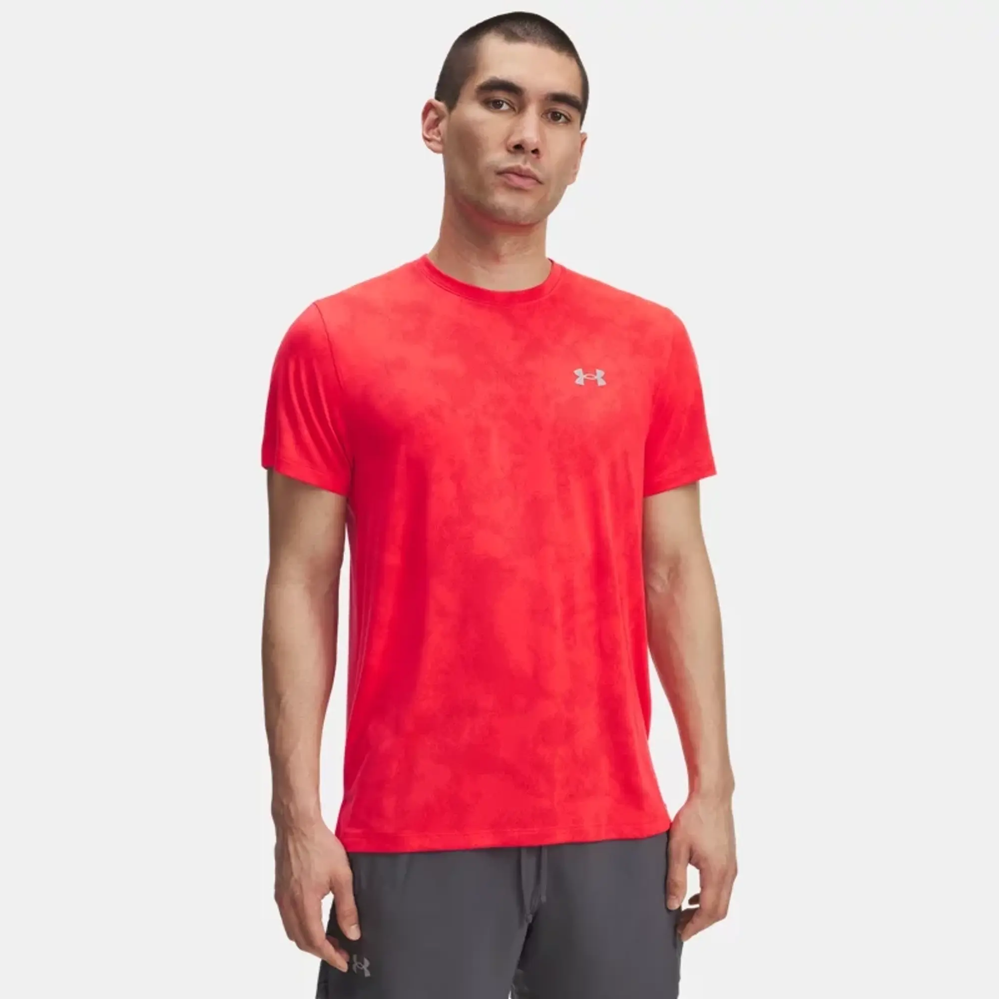 Under Armour  Launch Camo Men's Short Sleeve Racer Red / Reflective L