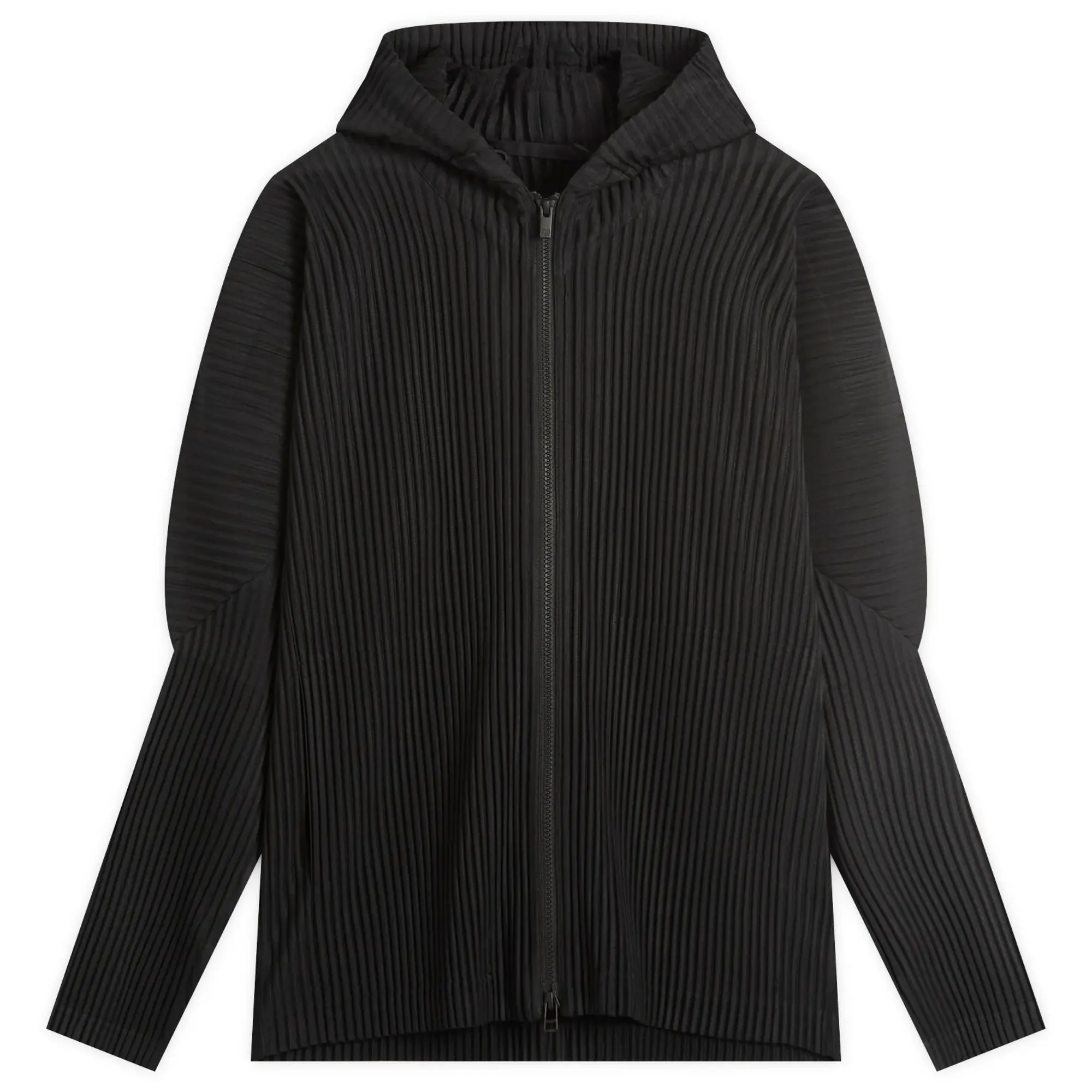 Homme Plissé Issey Miyake Men's Pleated Zip Jacket Black