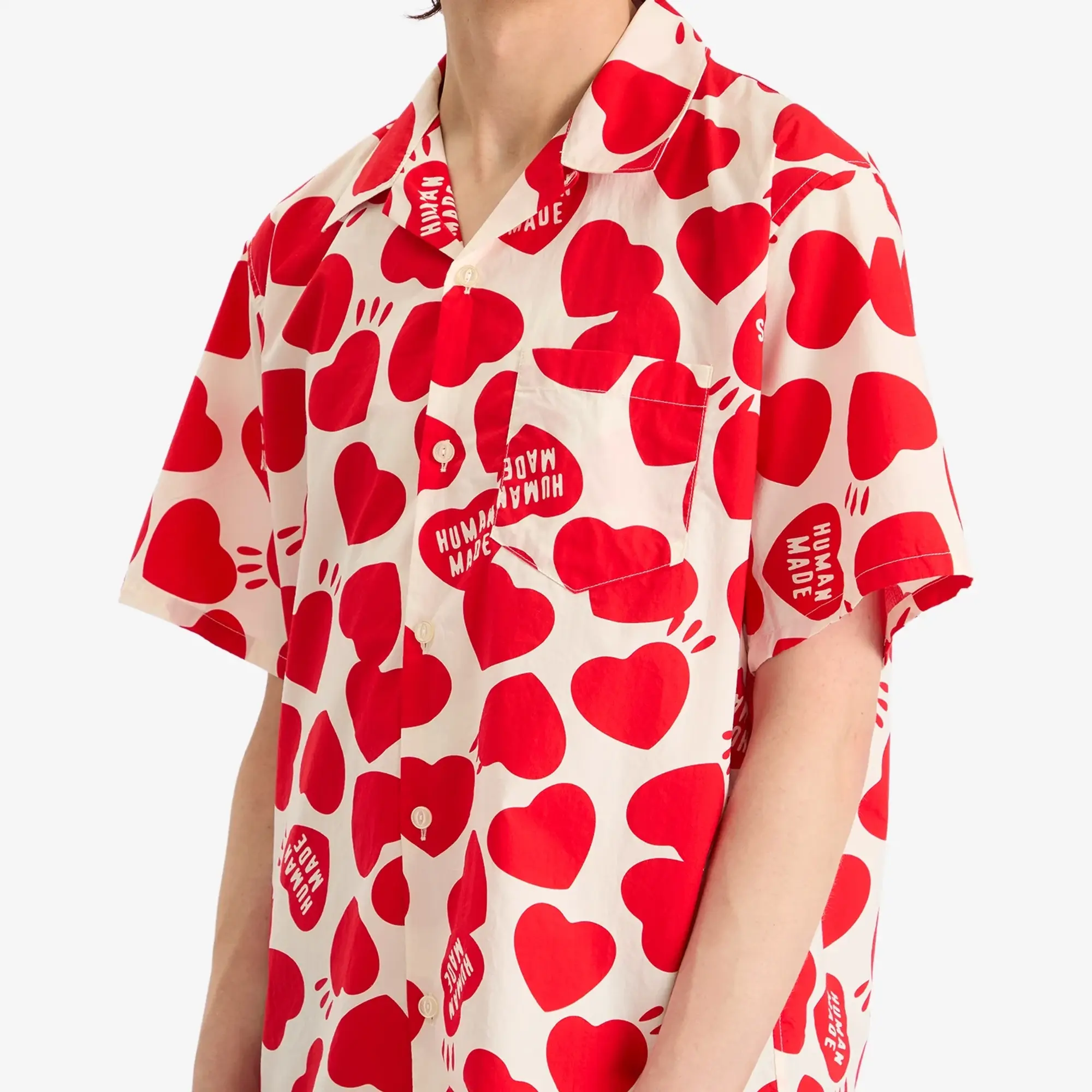 Human Made Men's Heart Vacation Shirt White