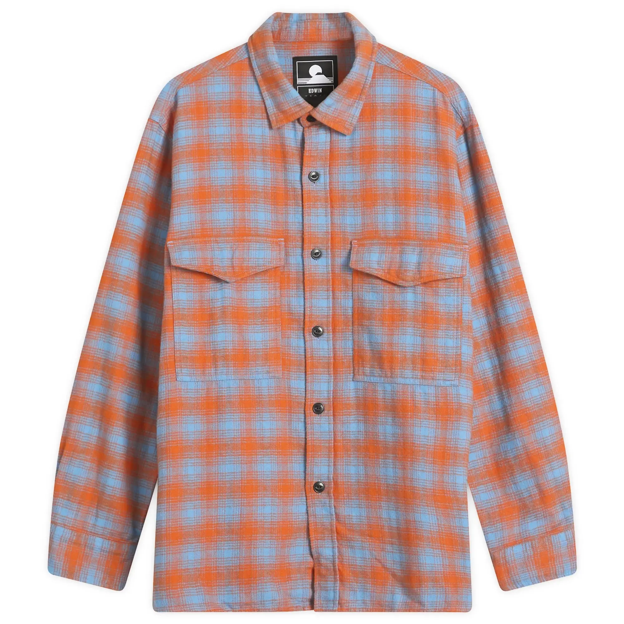 Edwin Men's Big Overshirt Parisian Blue/Tangerine Tango