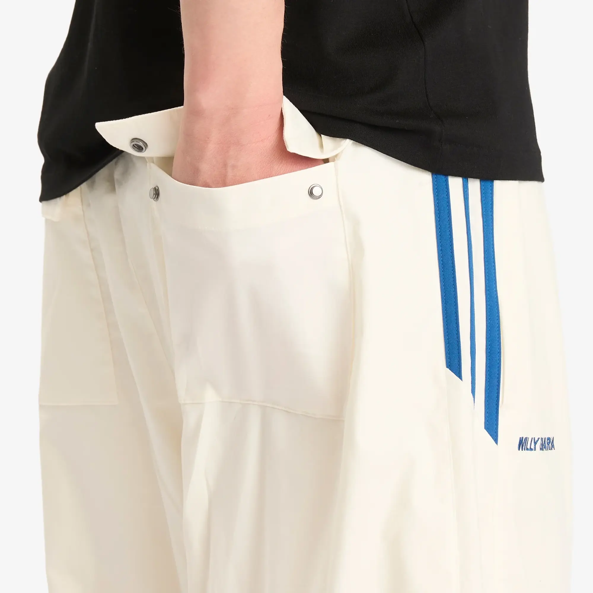Adidas Men's x Willy Chavarria Poplin Track Pants Off White