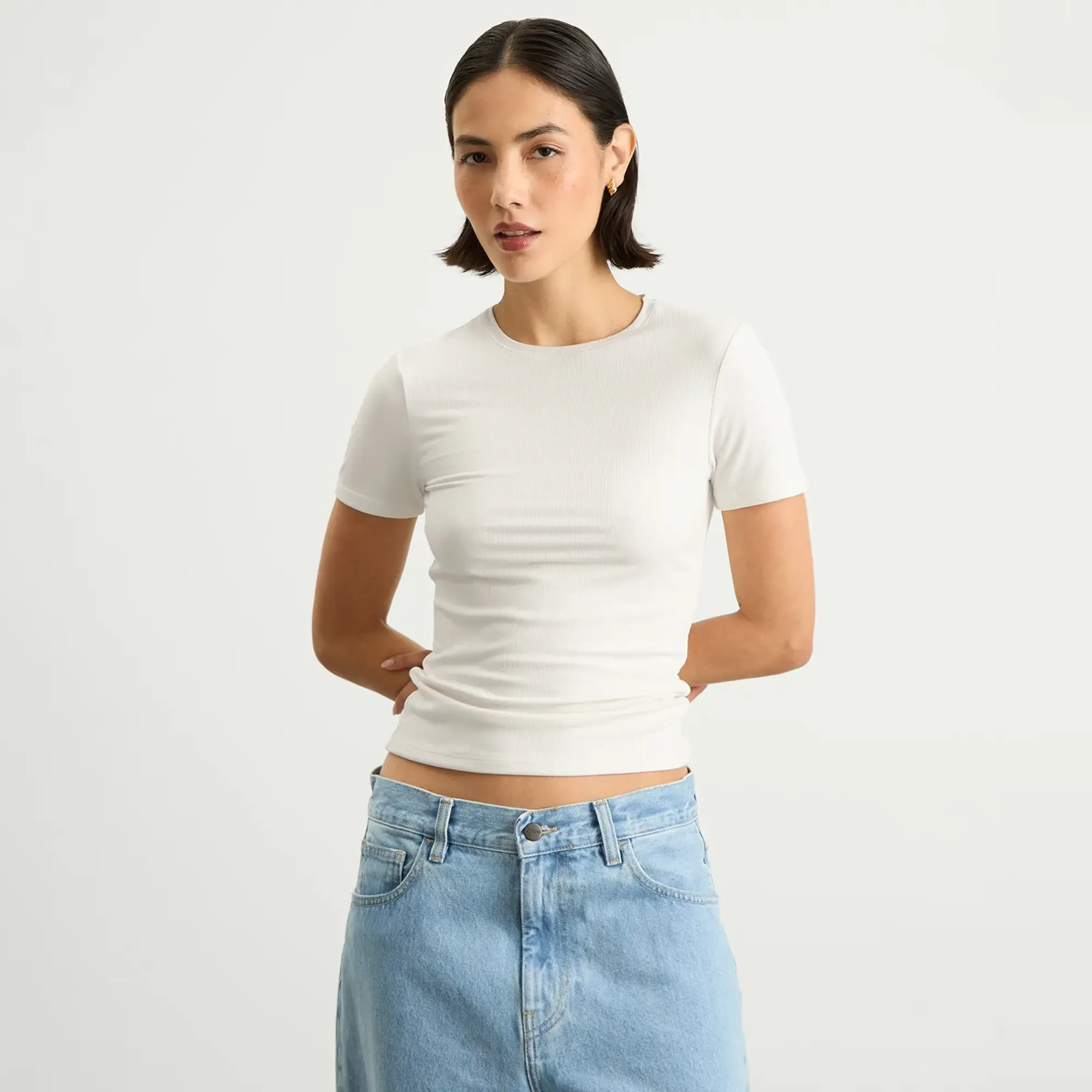 TALA Women's 365 Long Line T-Shirt Coconut Milk