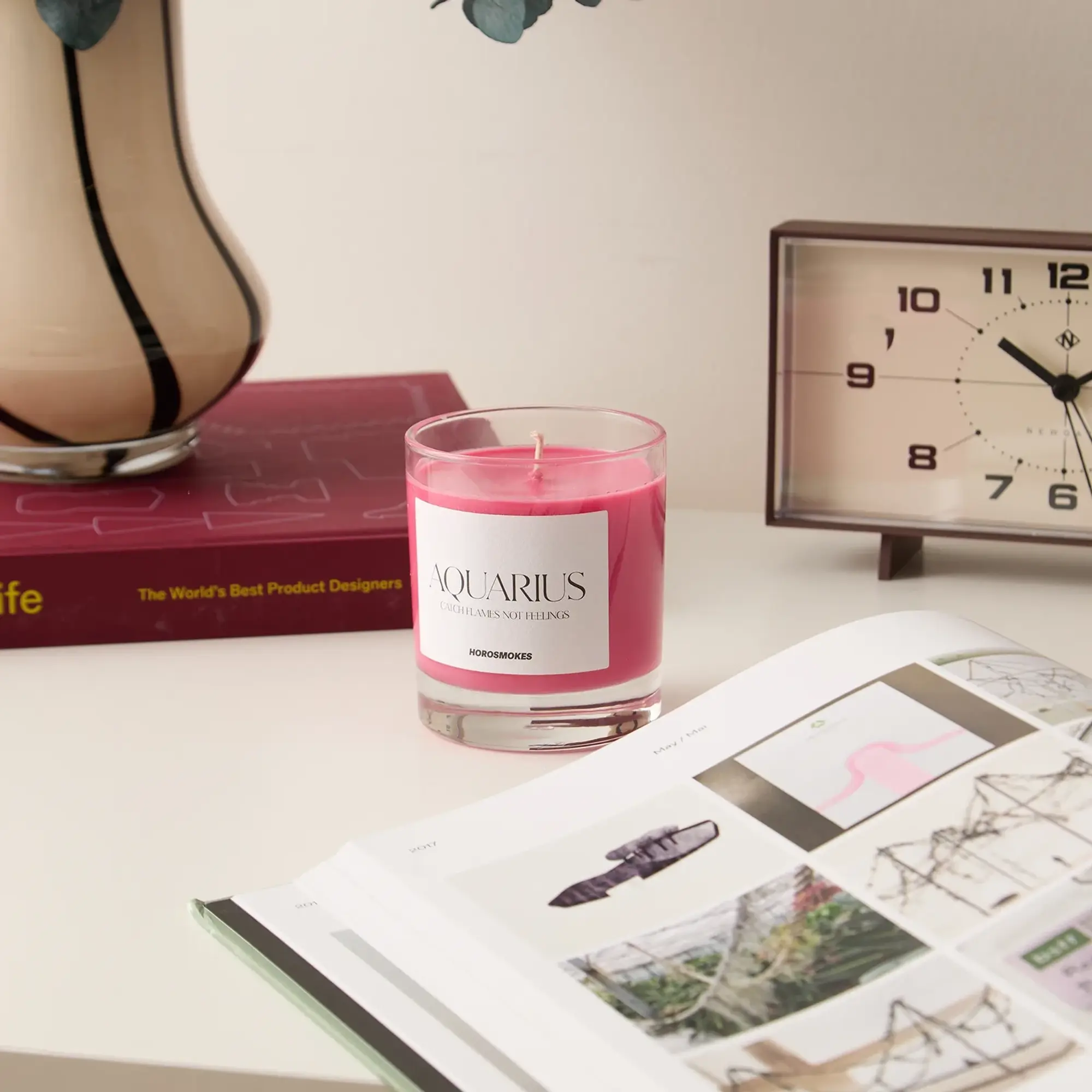 Horosoaps Aquarius Candle Red