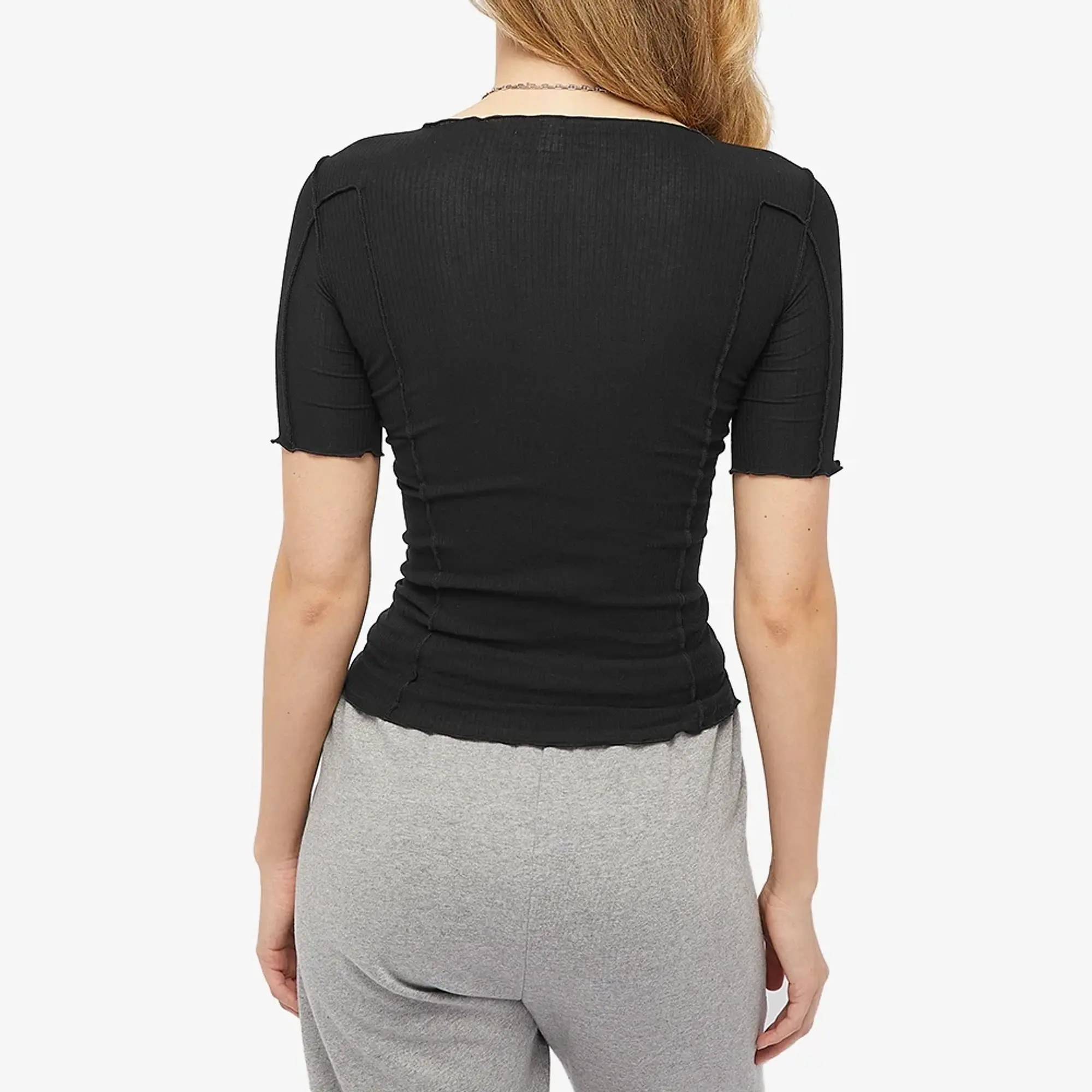 Baserange Women's 3/4 Sleeve Omato T-Shirt Black