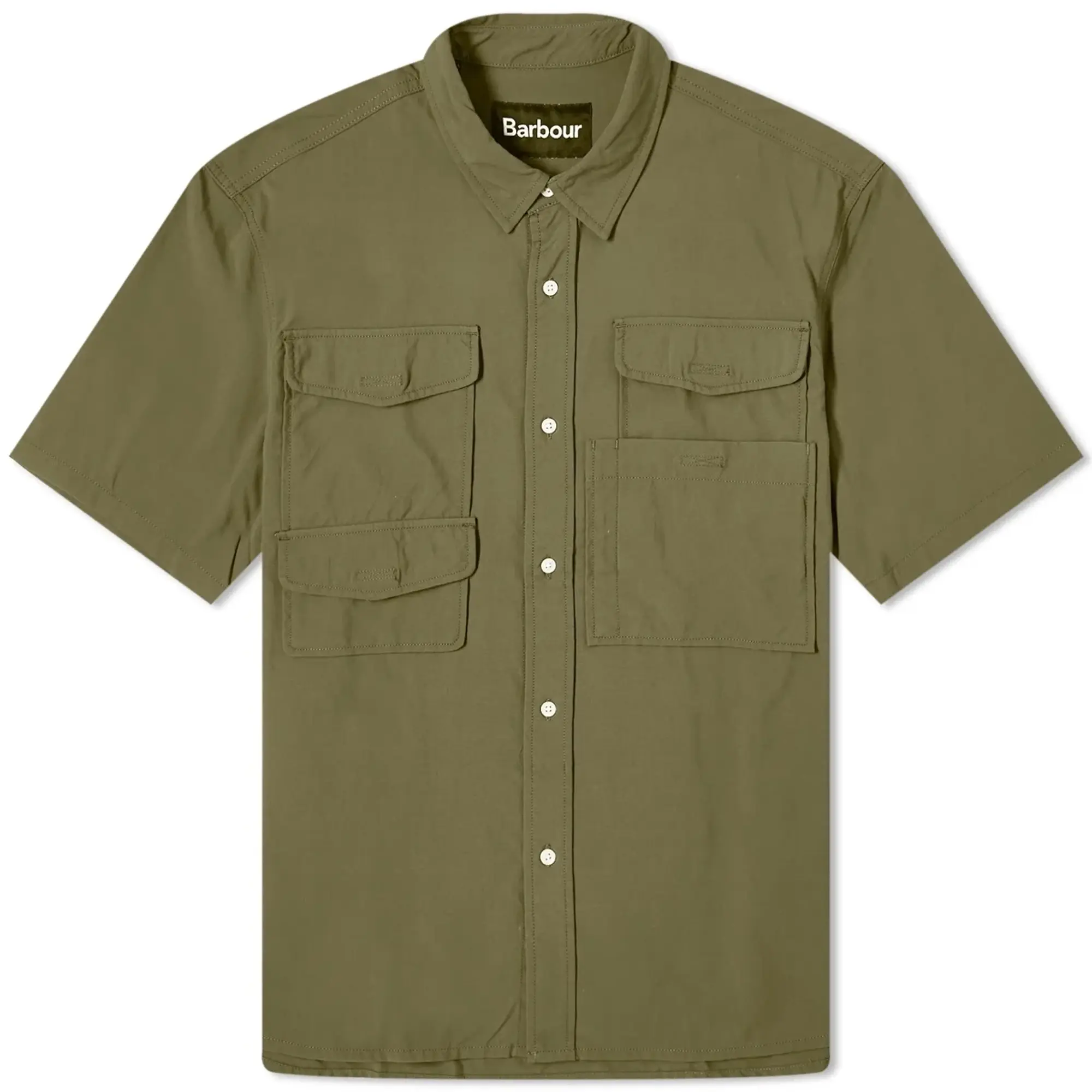 Barbour Men's Lisle Safari Short Sleeve Shirt Mid Olive