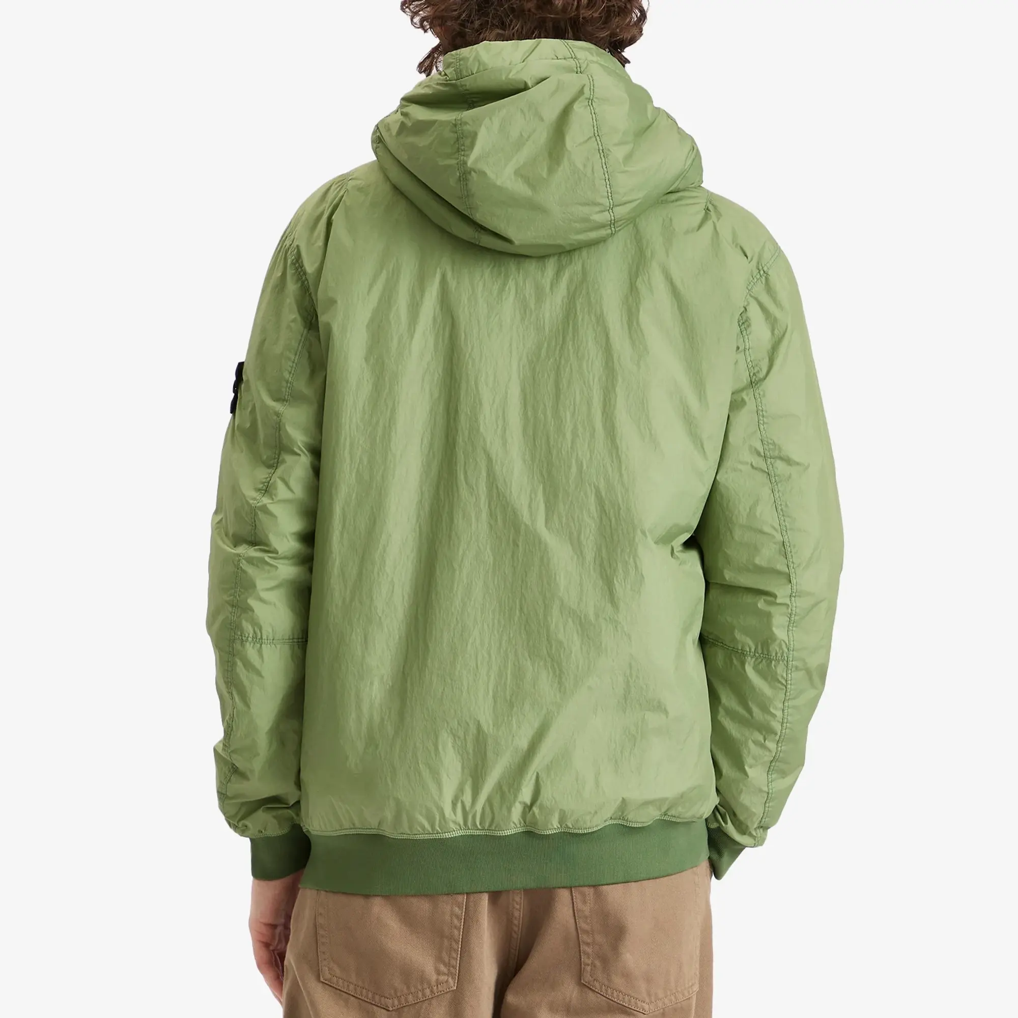 Stone Island Men's Crinkle Reps Nylon Hooded PrimaLoft Jacket Sage