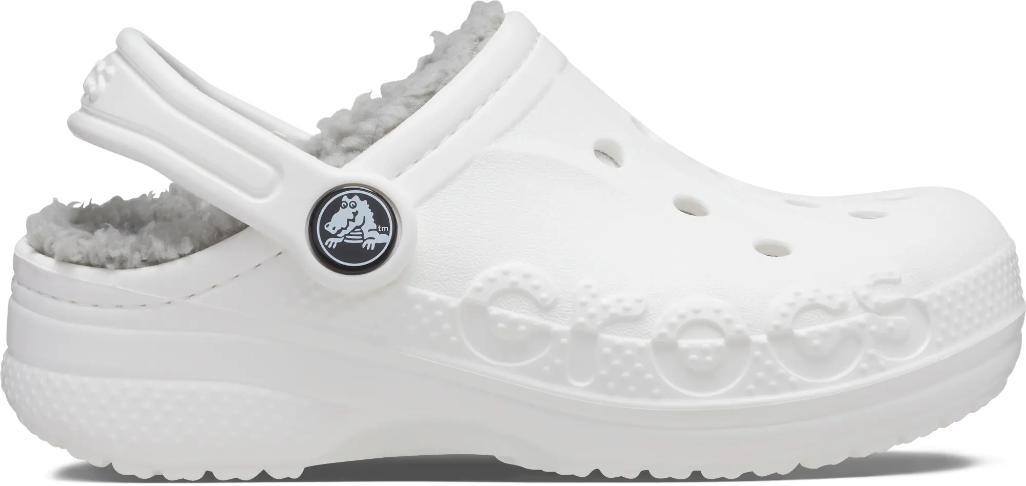 Crocs | Kids | Baya Lined | Clogs | White / Light Grey | C11