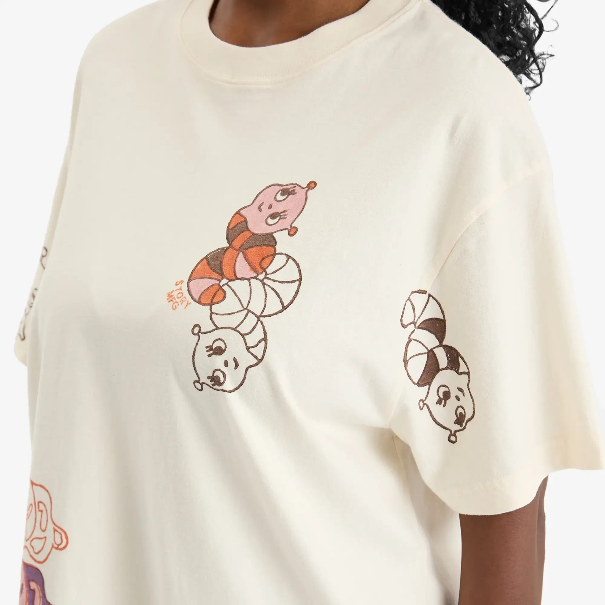 Story mfg. Women's Grateful T-Shirt Ecru Earth Trip Spiral