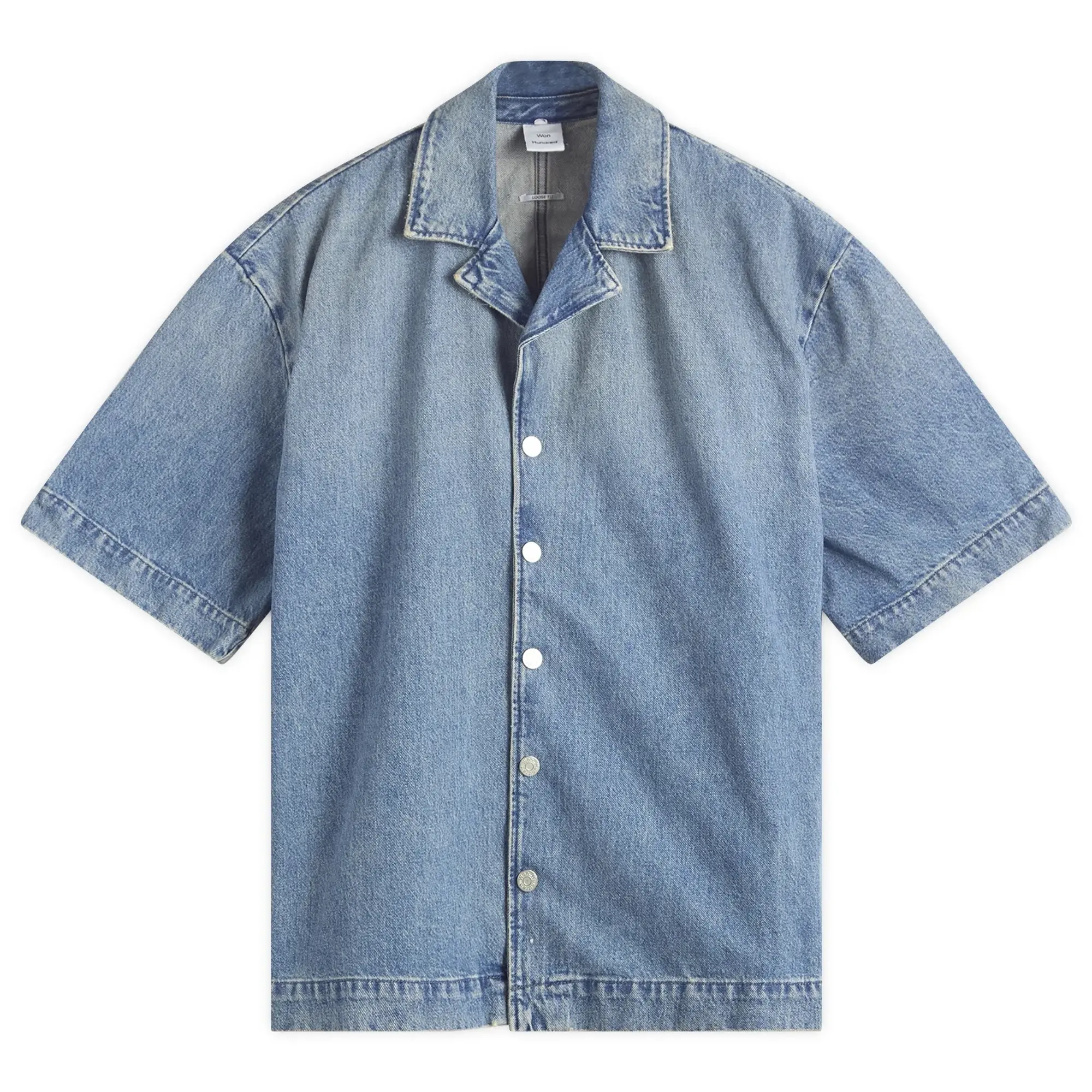 Won Hundred Men's Desomnd Denim Vacation Shirt 80S Light Blue