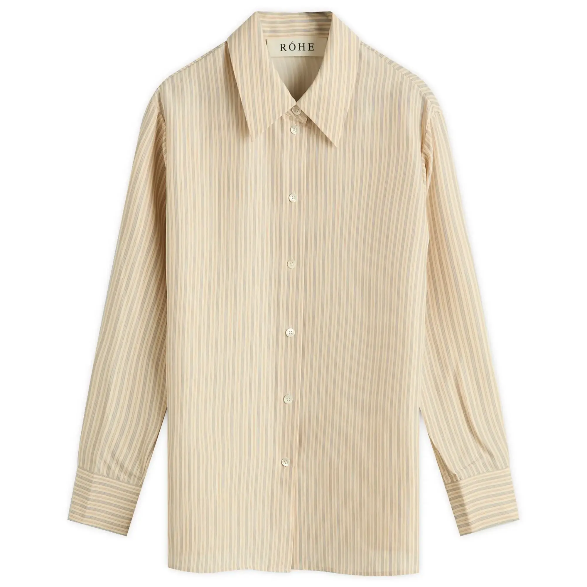 Róhe Women's Silk Striped Shirt Classic Stripe