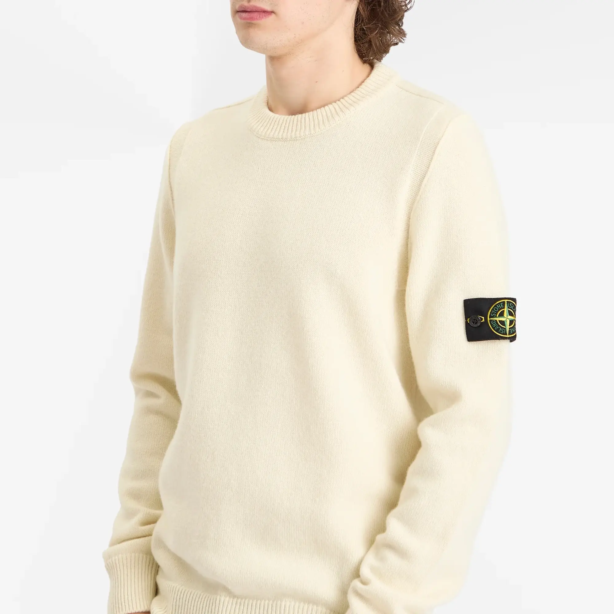 Stone Island Men's Lambswool Crew Neck Jumper Ivory