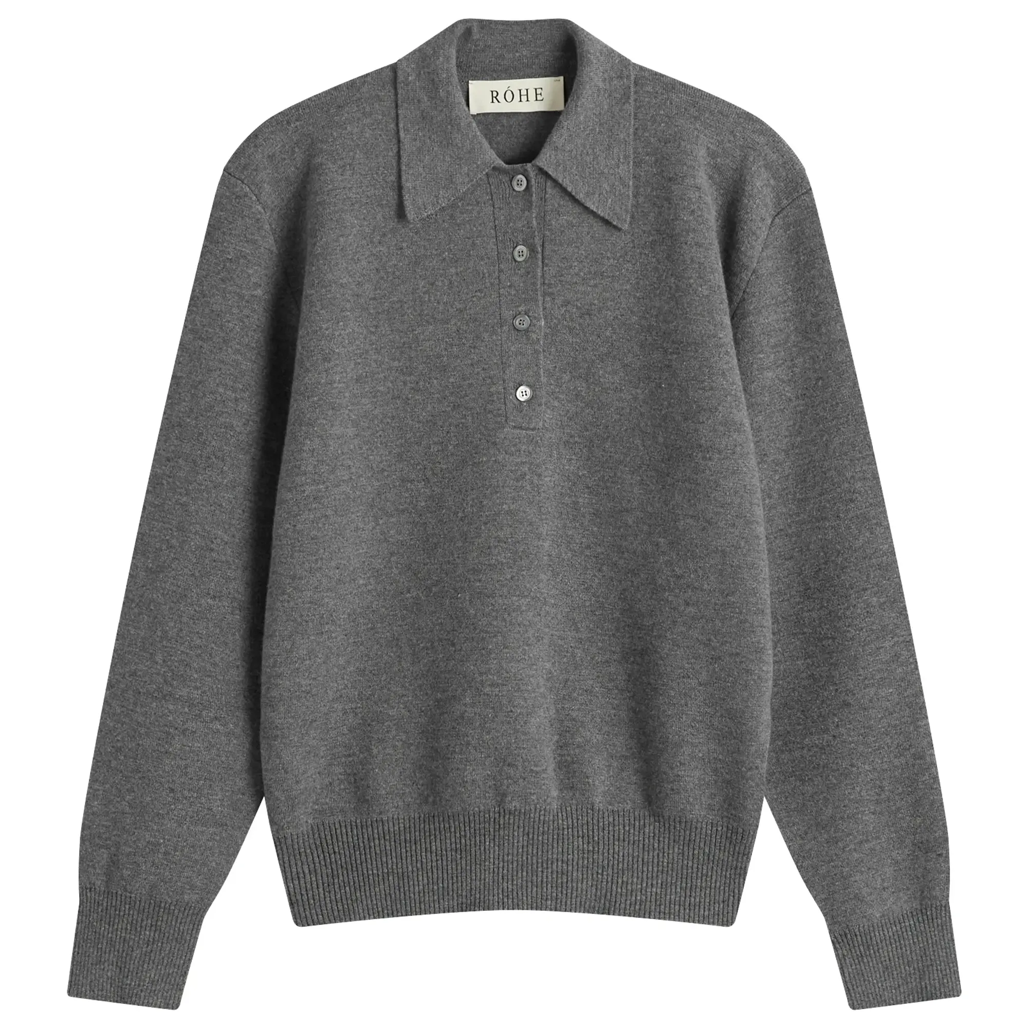 Róhe Women's Sculptural Polo Mid Grey Melange
