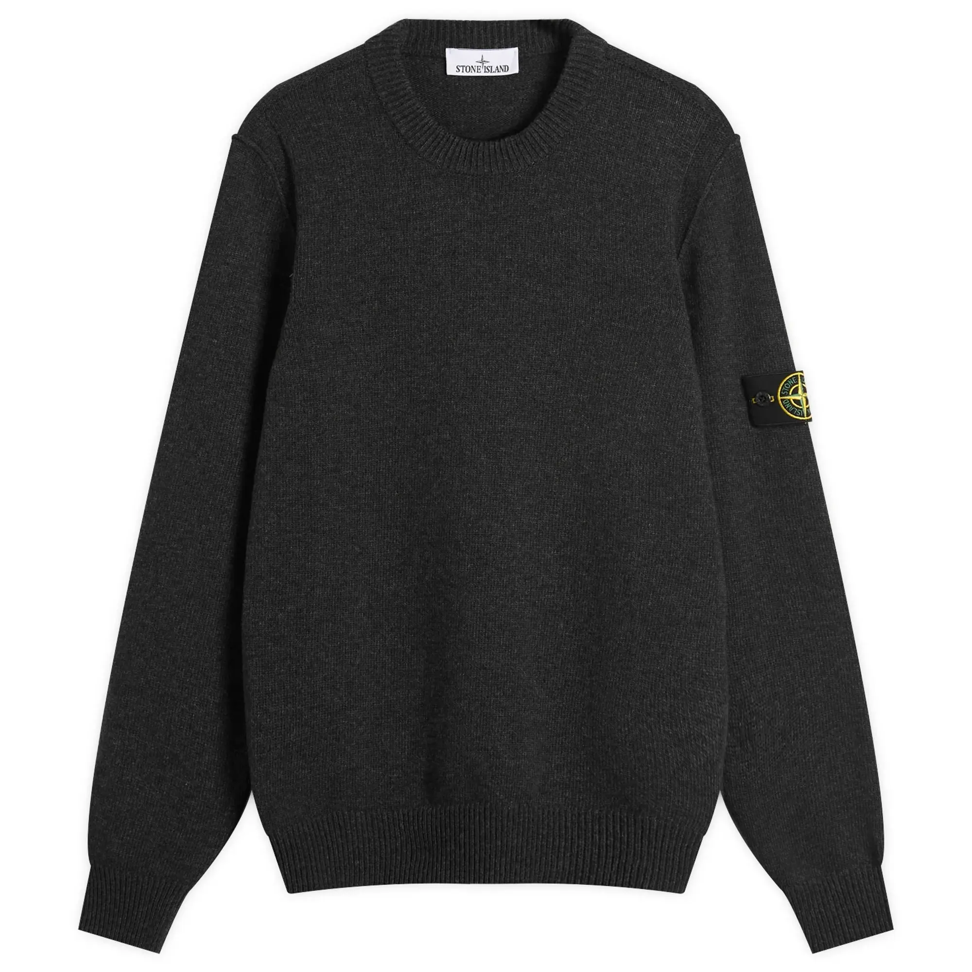 Stone Island Men's Lambswool Crew Neck Jumper Charcoal Melange