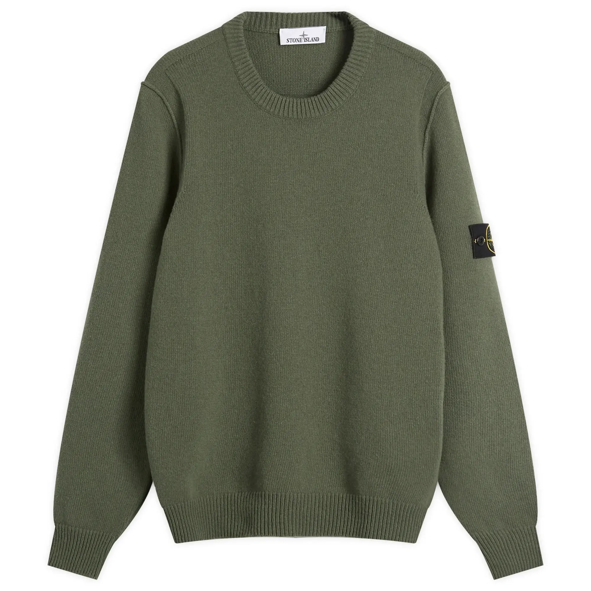 Stone Island Men's Lambswool Crew Neck Jumper Military Green