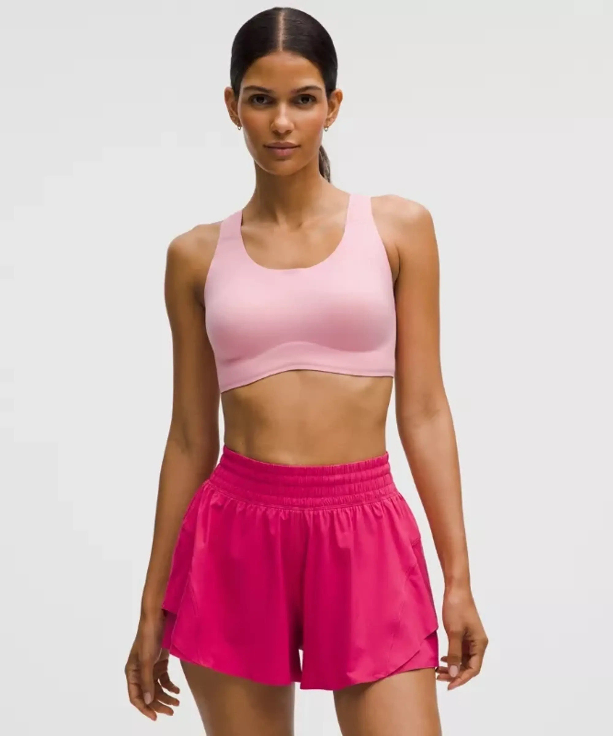 lululemon – Women's Go Further Sports Bra with Support Code Technology High Impact, C/D Cup – Color Pink – Size L