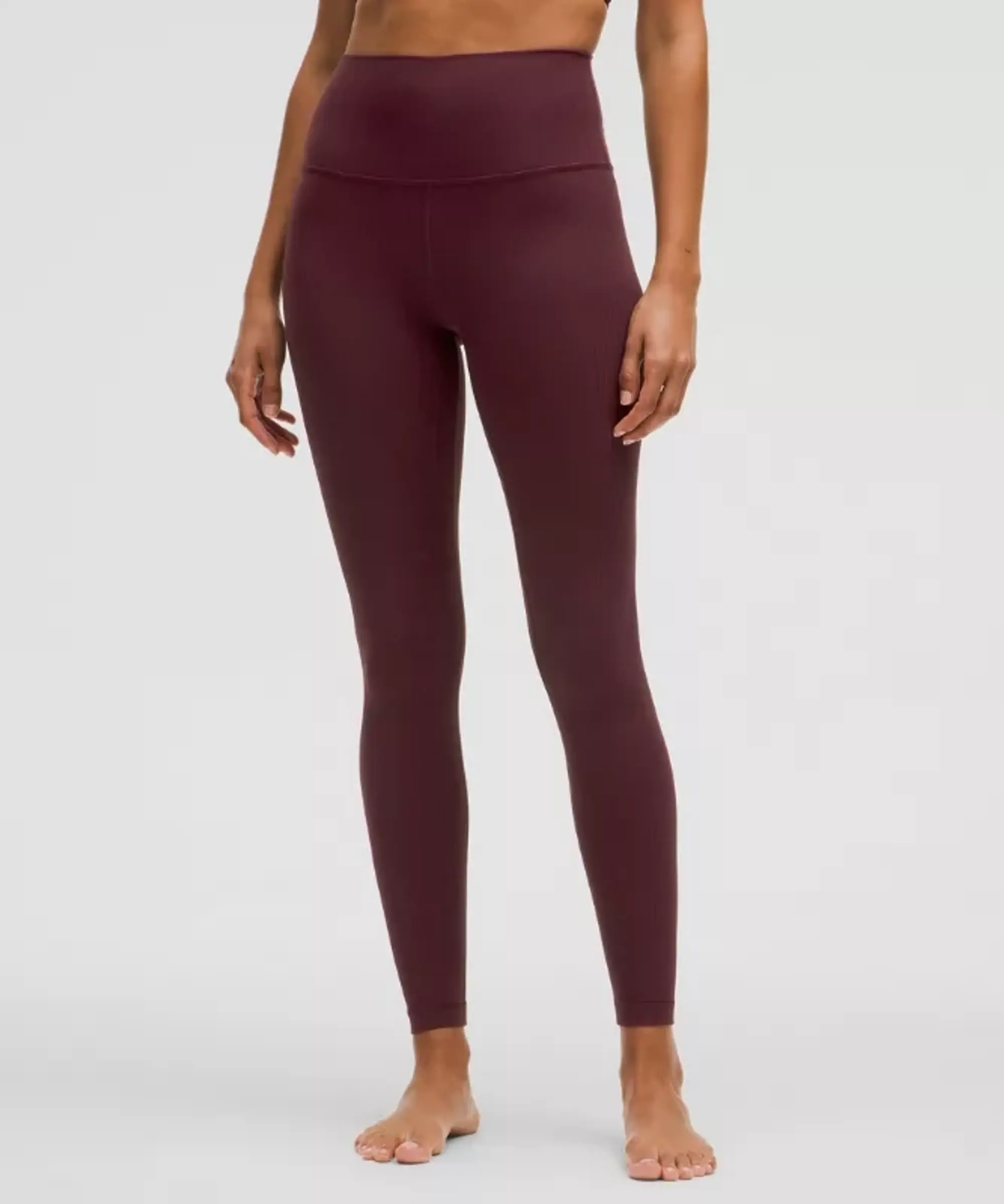 lululemon – Women's Align High-Rise Ribbed Pants – 28" – Color Burgundy/Red – Size 0