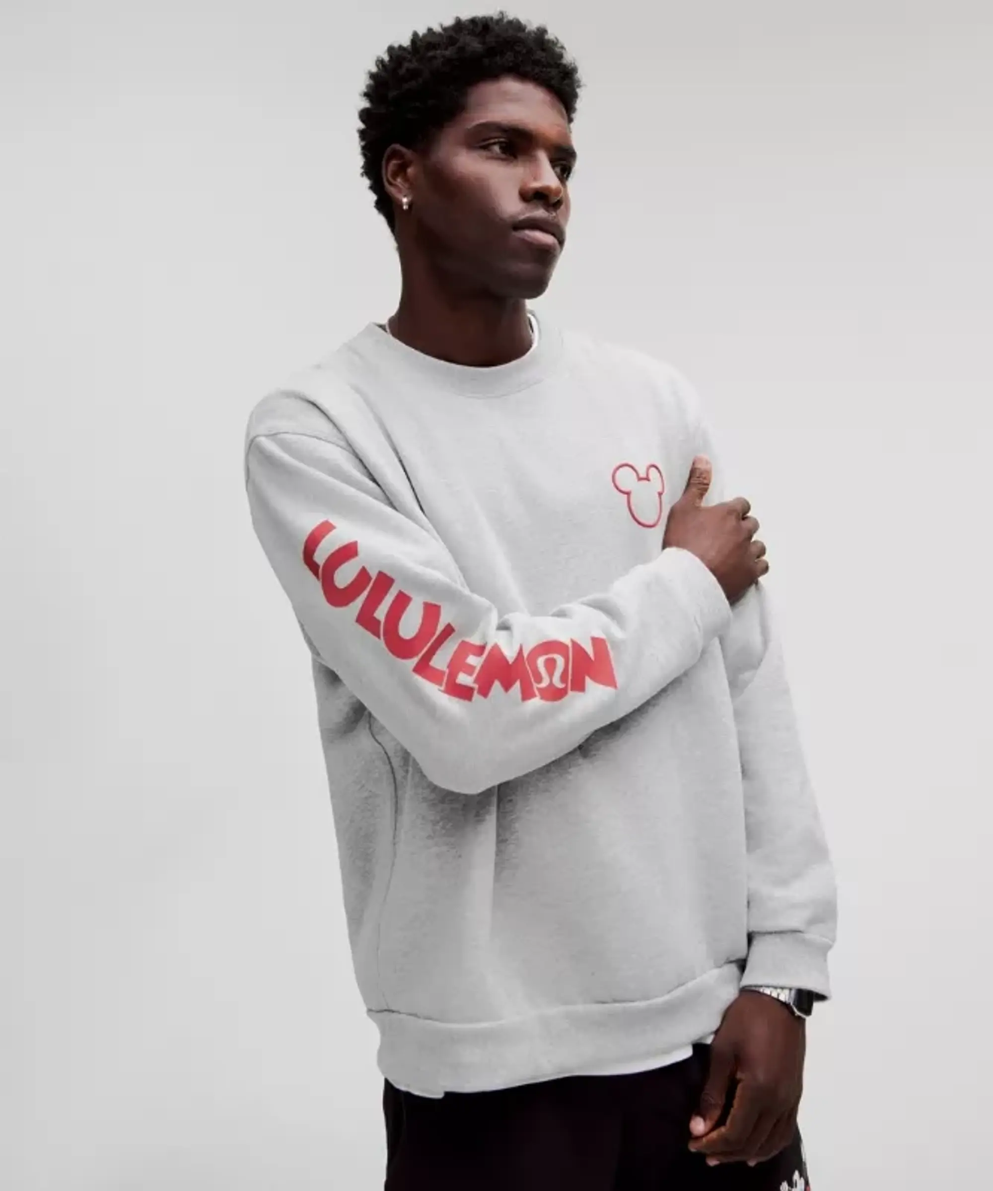 lululemon – Men's Disney x Steady State Crew – Color Silver/Grey – Size 2XL
