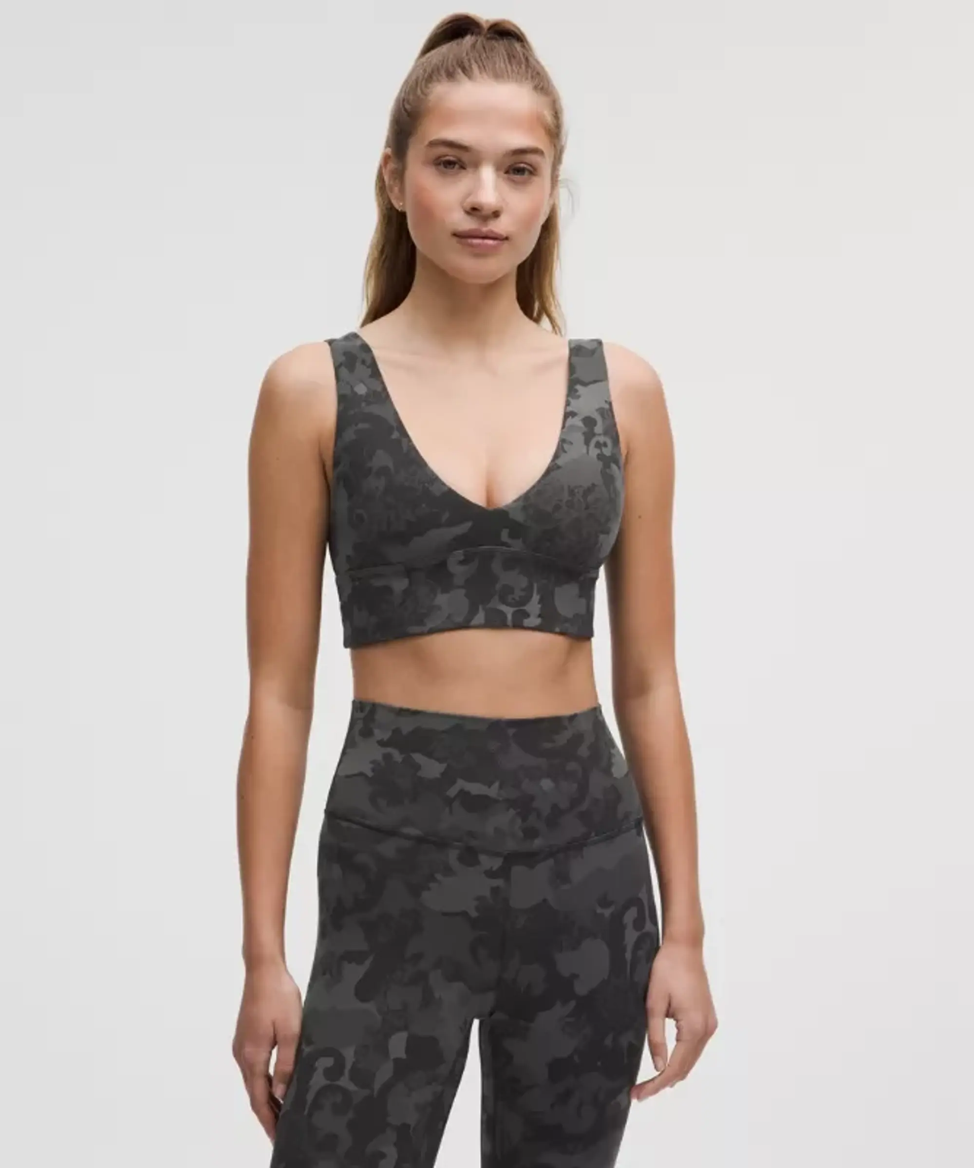 lululemon – Women's Align V-Neck Sports Bra Light Support, A/B Cup – Color Black – Size 10