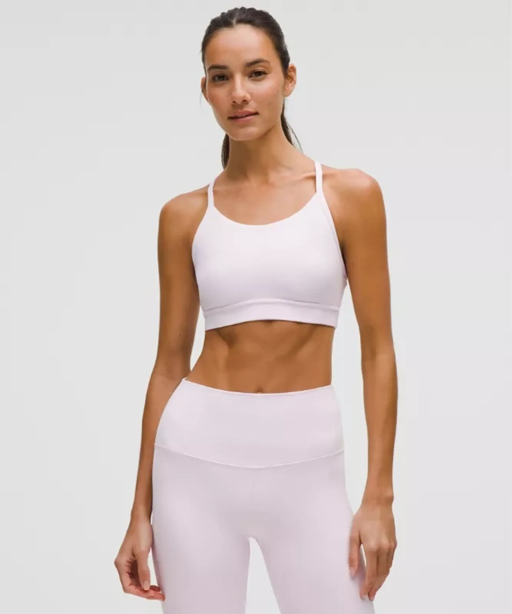 lululemon – Women's Flow Y Mid-Support Sports Bra B/C Cup – Color Pink – Size 10