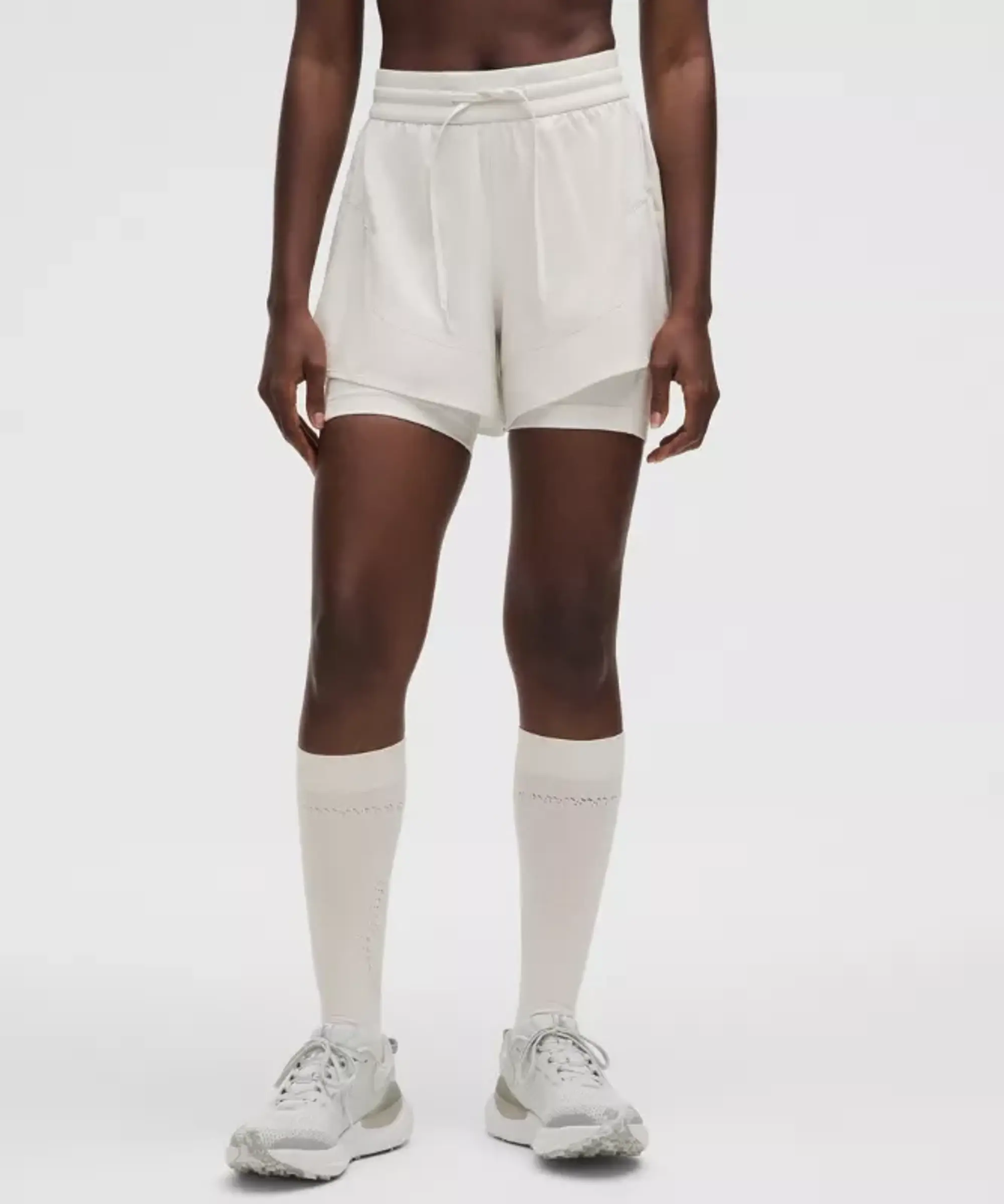 lululemon – Women's Swift 2-in-1 High-Rise Shorts SLNSH Collection – 6" – Color White – Size L