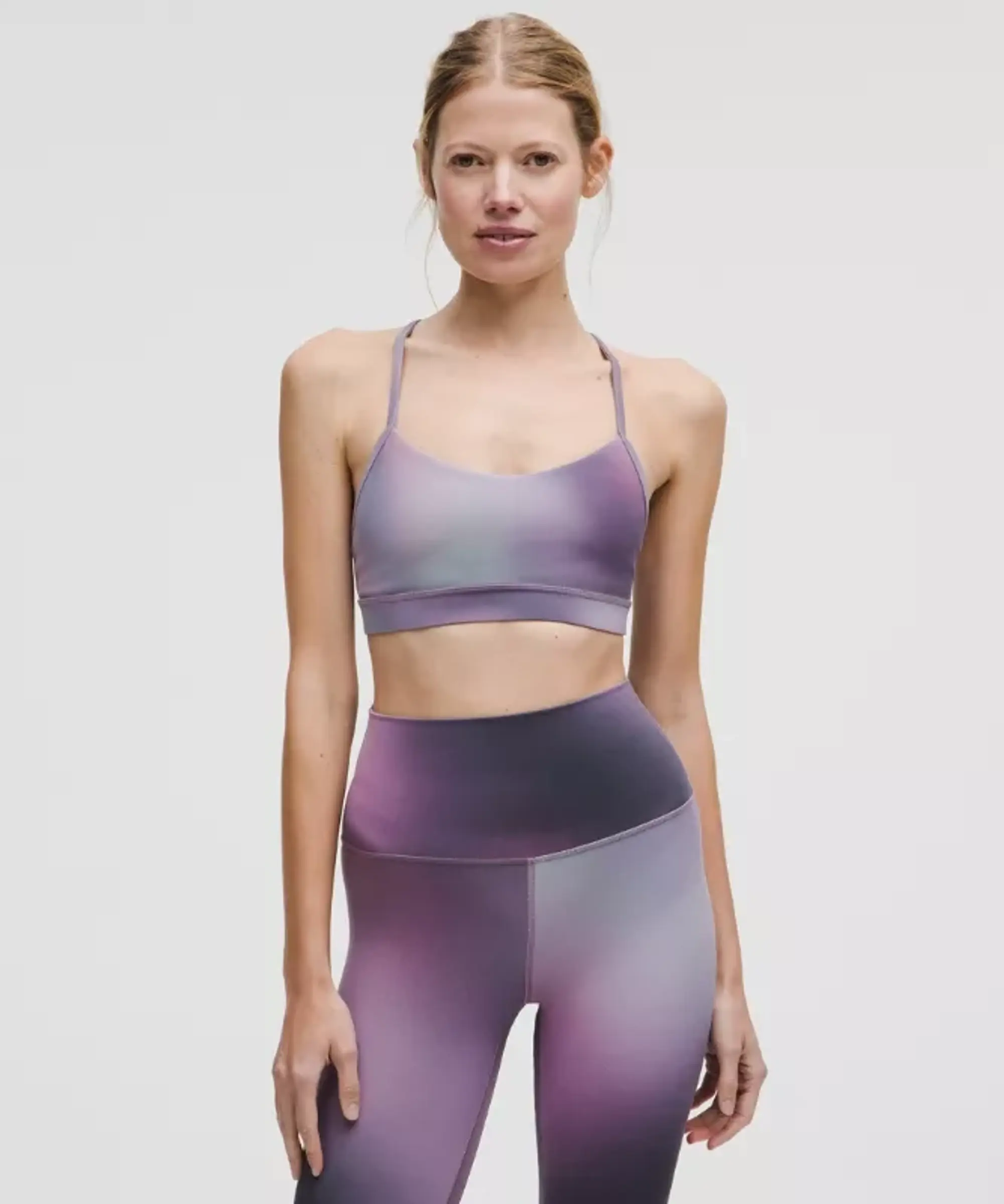 lululemon – Women's Flow Y Sports Bra Nulu Light Support, A-C Cups – Color Purple – Size 10