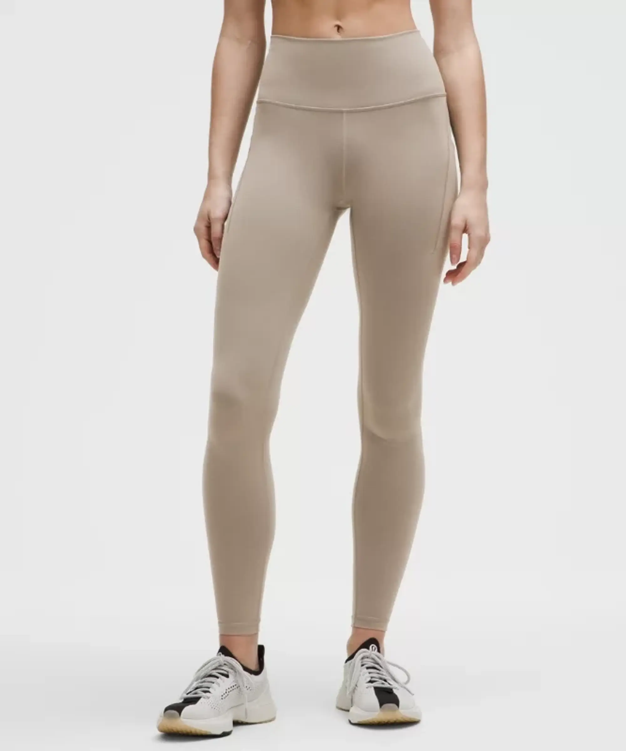 lululemon – Women's Wunder Train High-Rise Tight Leggings with Pockets – 28" – Color Grey/Khaki – Size 0