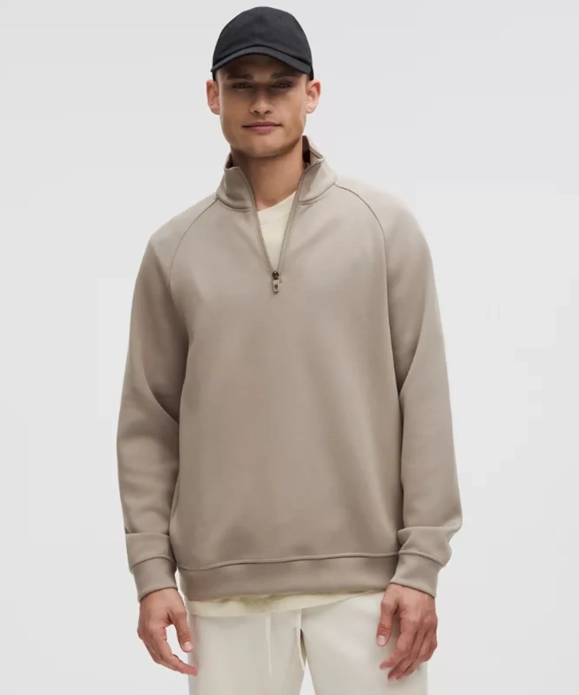 lululemon – Men's Smooth Spacer Quarter Zip – Color Grey/Khaki – Size L