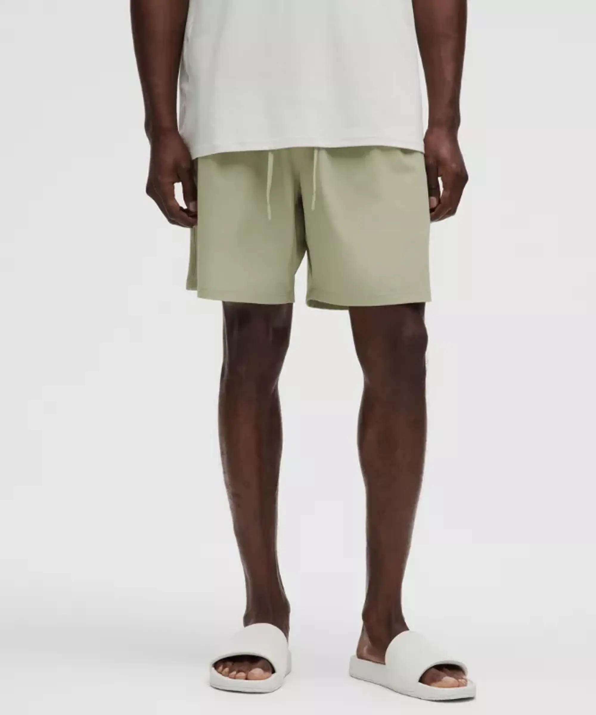 lululemon – Men's Balancer Woven Relaxed-Fit Shorts – 7" – Color Green/Pastel – Size L