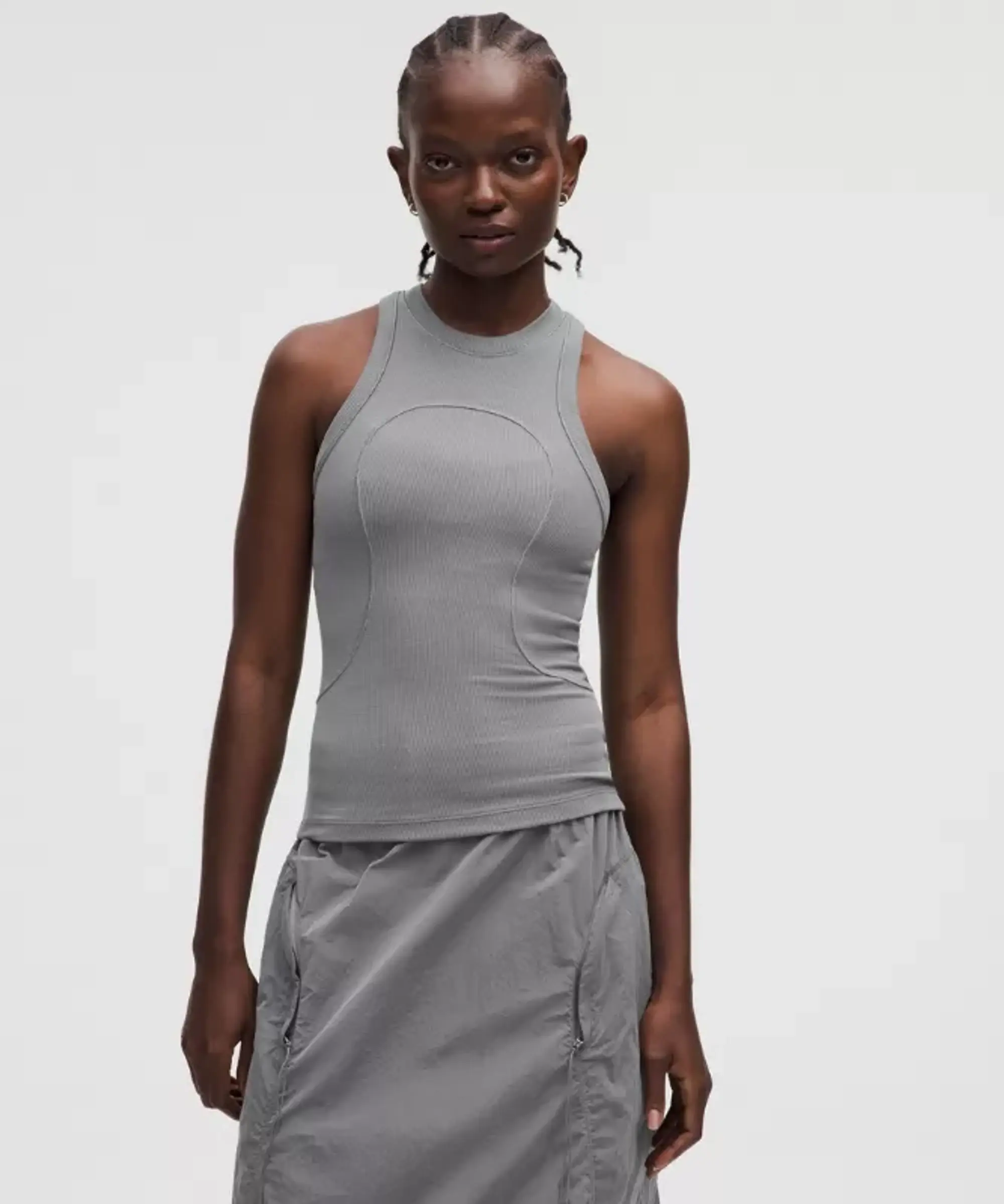 lululemon – Women's Ribbed Modal Tank Top SLNSH Collection – Color Grey – Size 0
