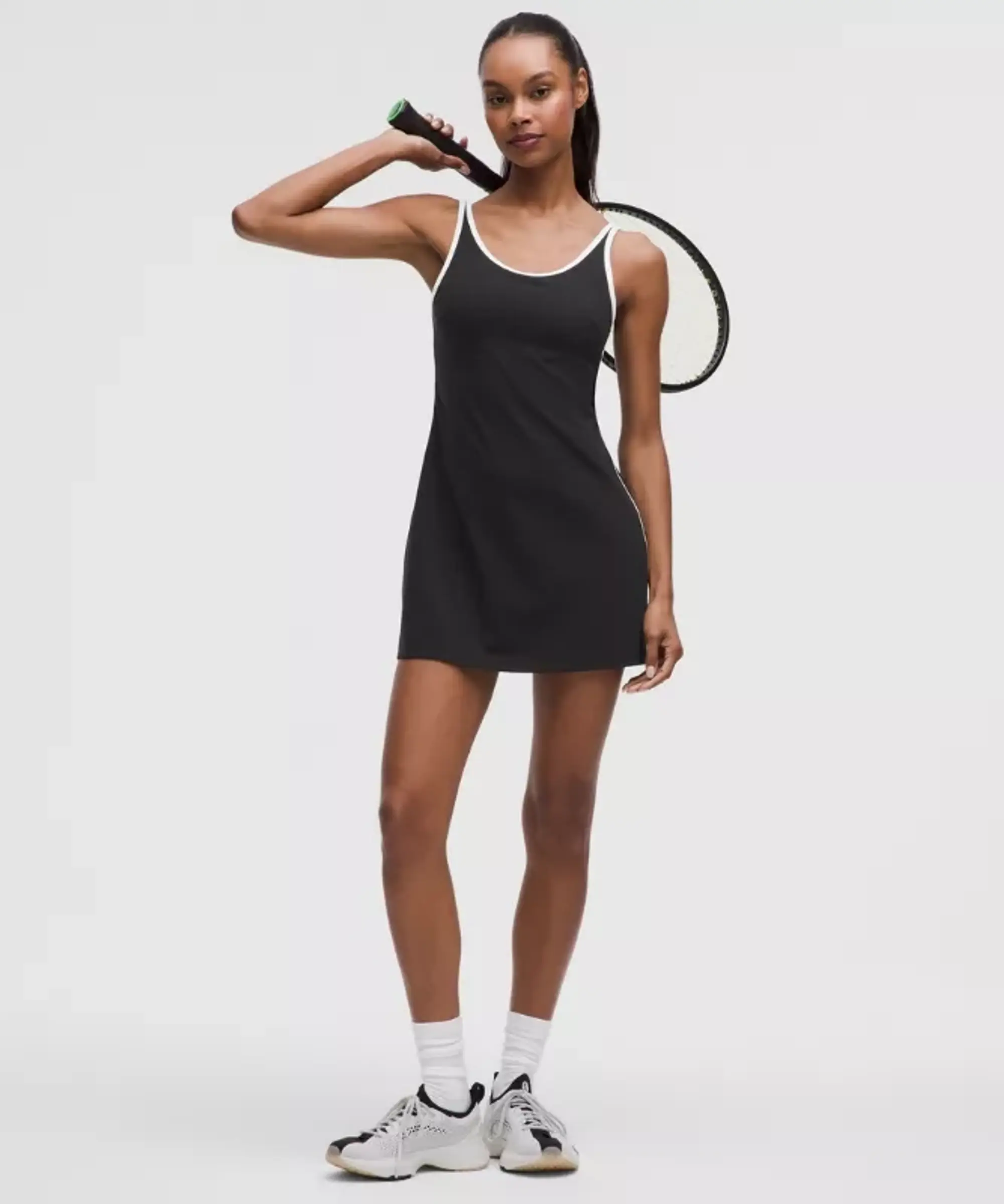 lululemon – Women's Scoop-Neck Cutout Tennis Dress – Color Black/White – Size L