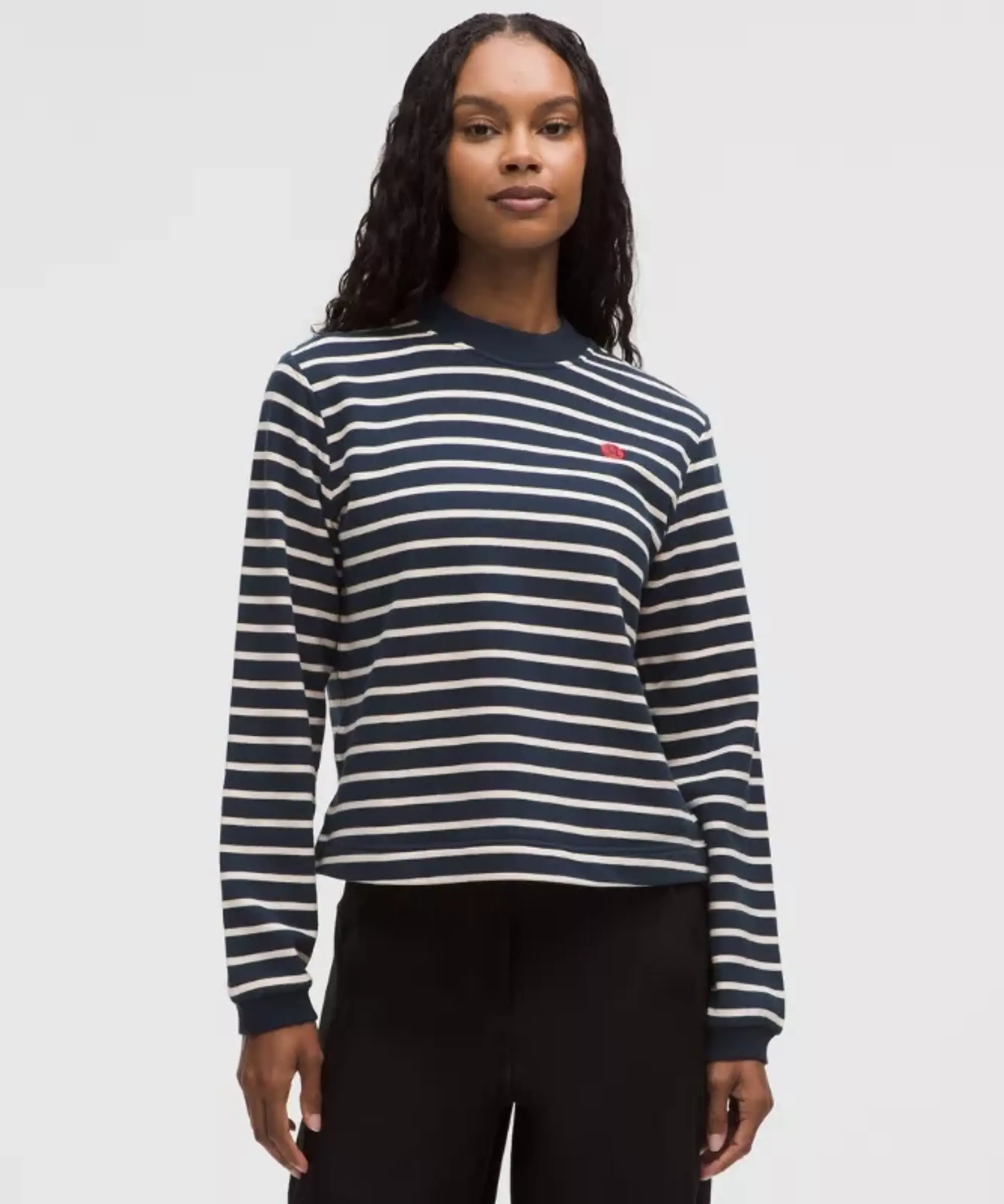 lululemon – Women's Cotton French Terry Crew Sweaterneck Pullover – Color Blue – Size L