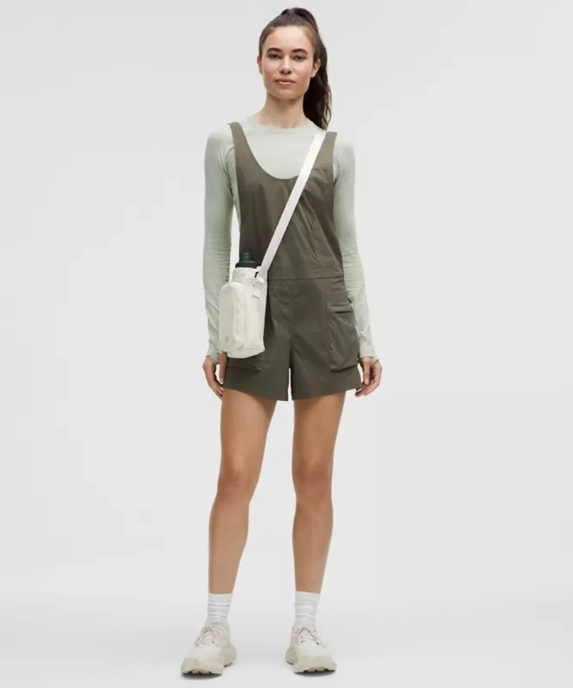 lululemon – Women's Glyde Cargo Hiking Romper – Color Green – Size L