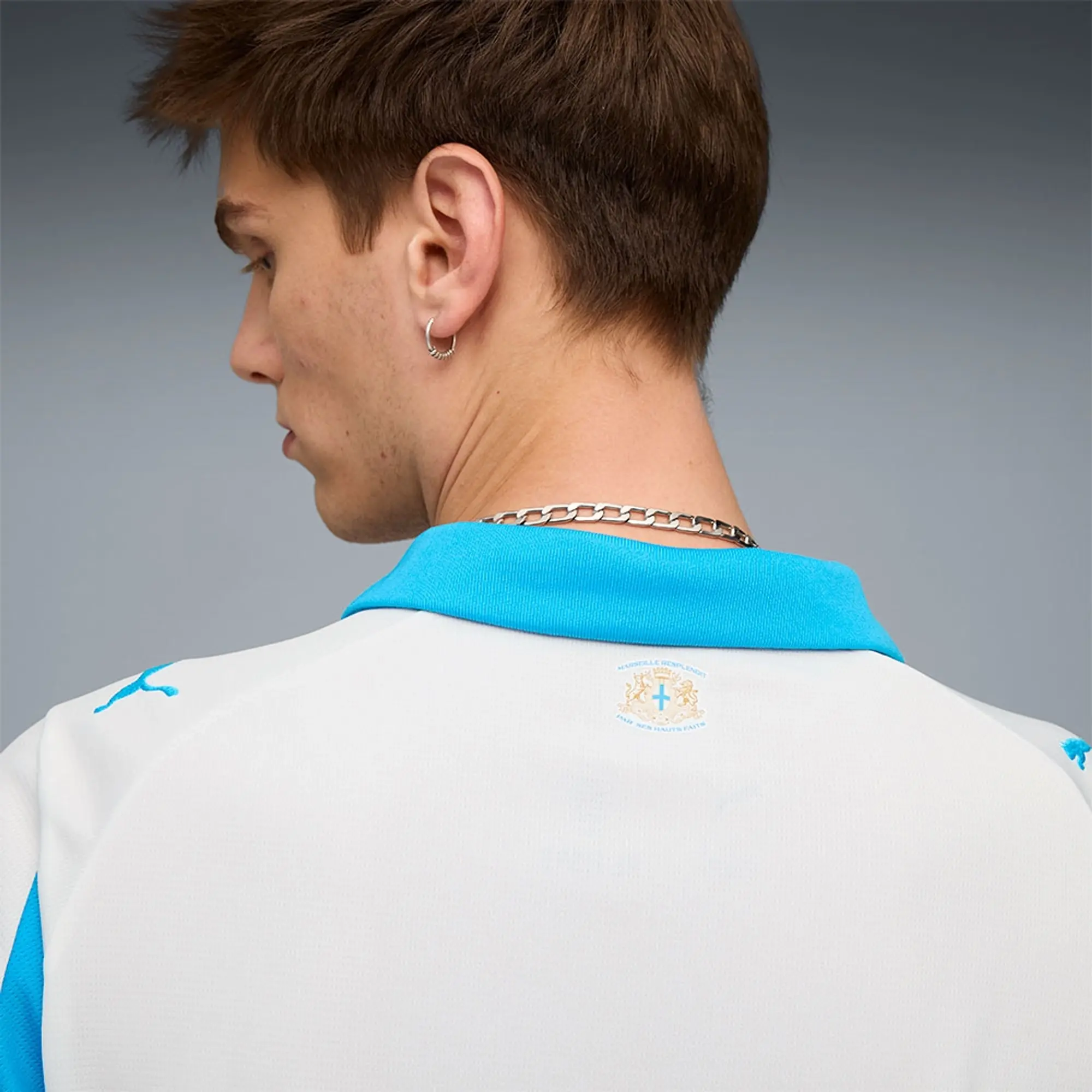 PUMA Olympique De Marseille 25/26 Home Jersey Men, White/Azure