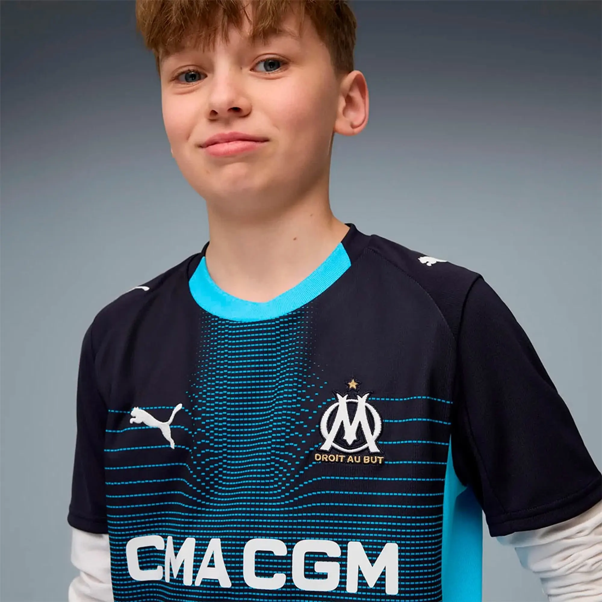 PUMA Olympique De Marseille 25/26 Away Jersey Youth, Dark Blue