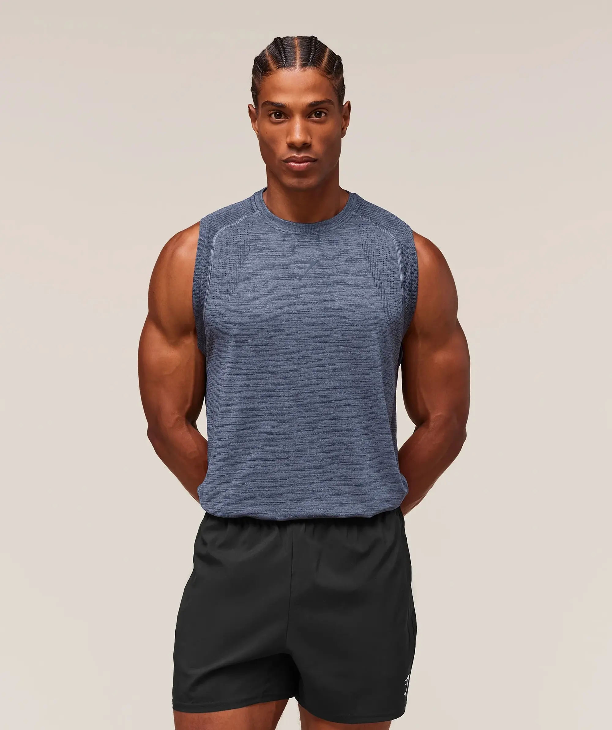  Versatile Seamless Tank - Iron Blue/Navy