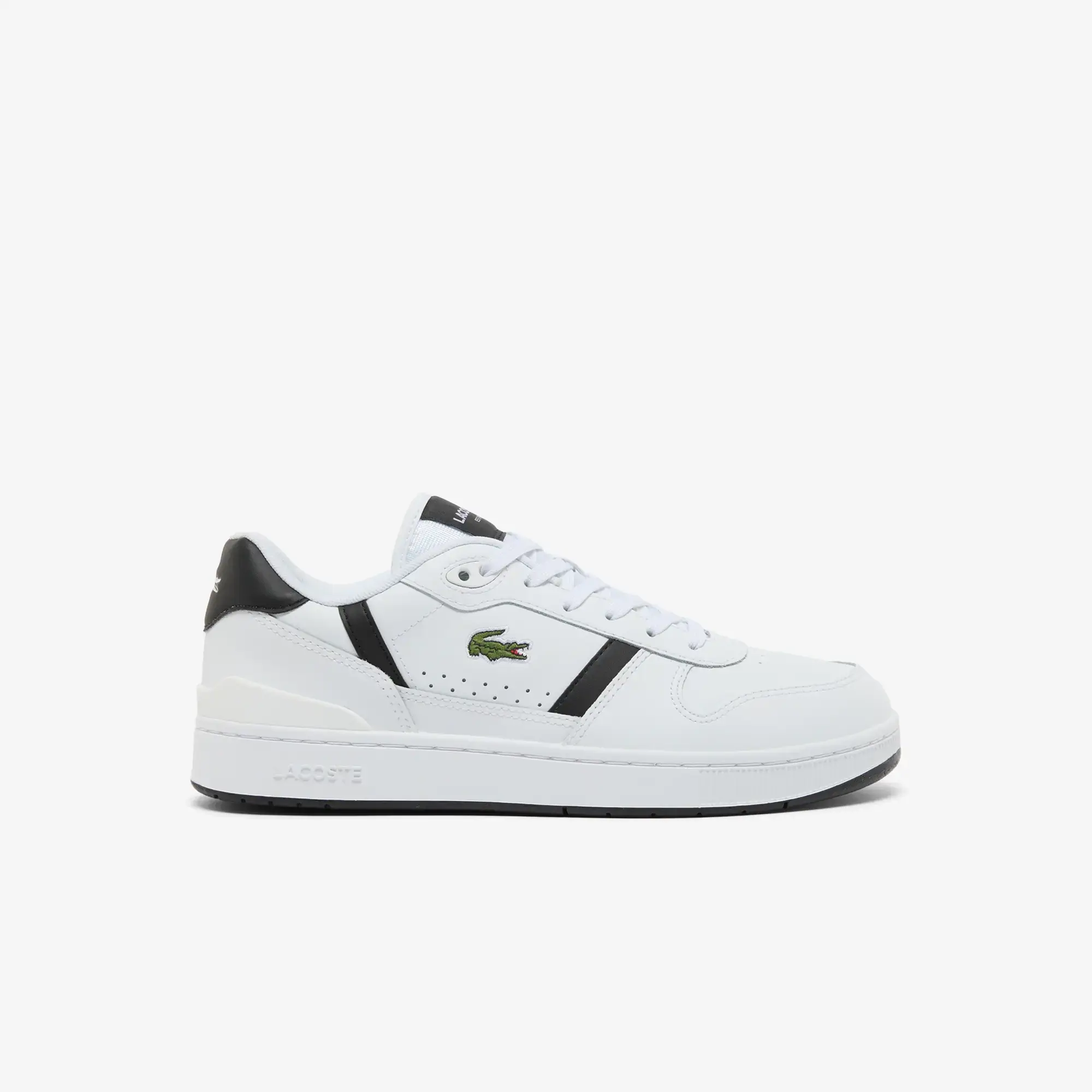 Lacoste Men's T-Clip Set Leather Sneakers - White & Black
