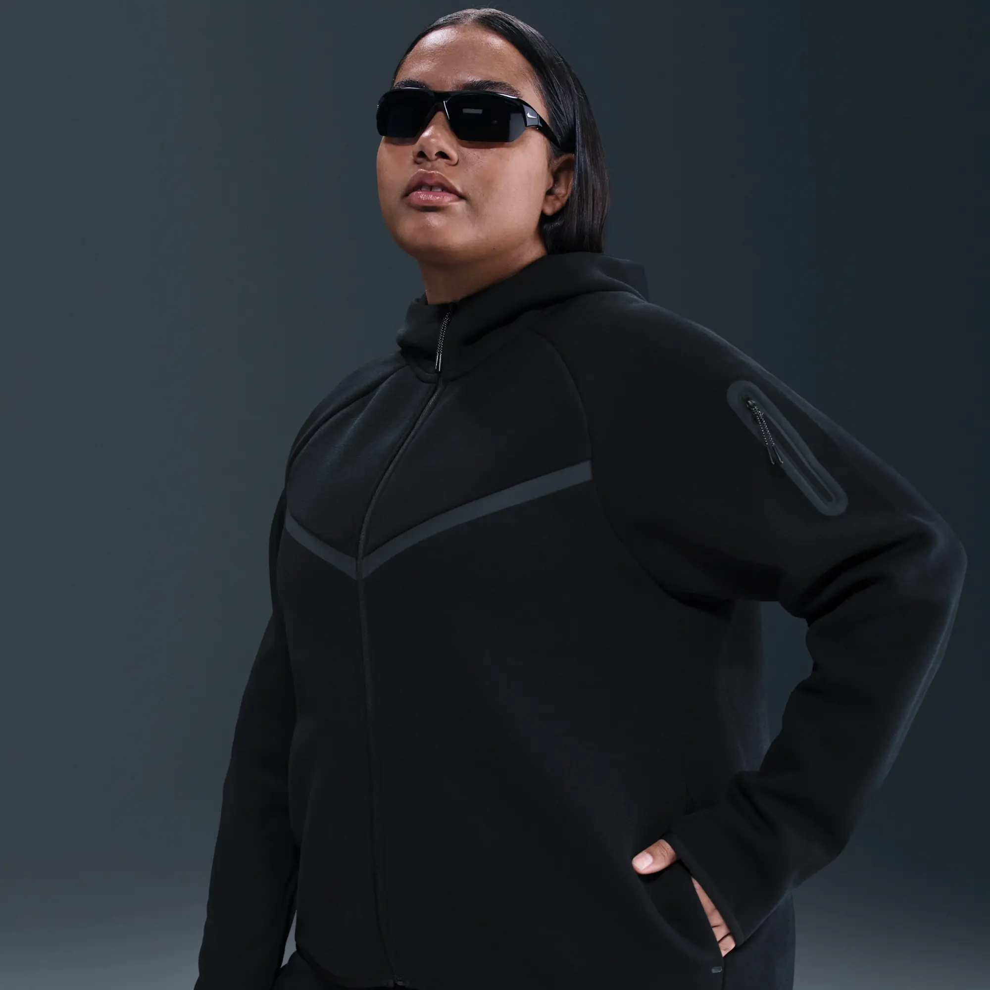 Nike Sportswear Tech Fleece Windrunner Women's Full-Zip Hoodie - Black - Sustainable Materials