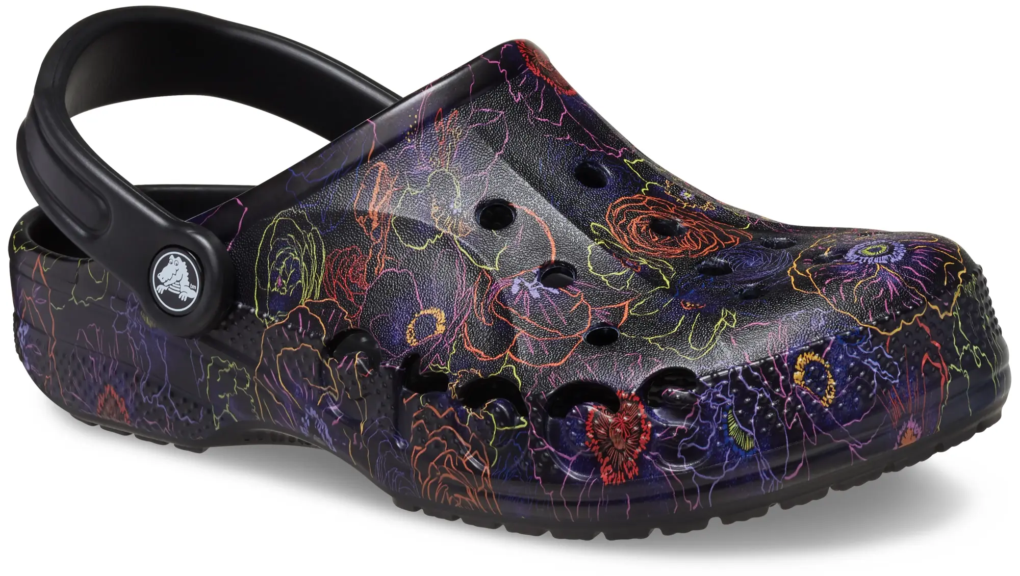 Crocs | Unisex | Baya Floral | Clogs | Black | W5/M4
