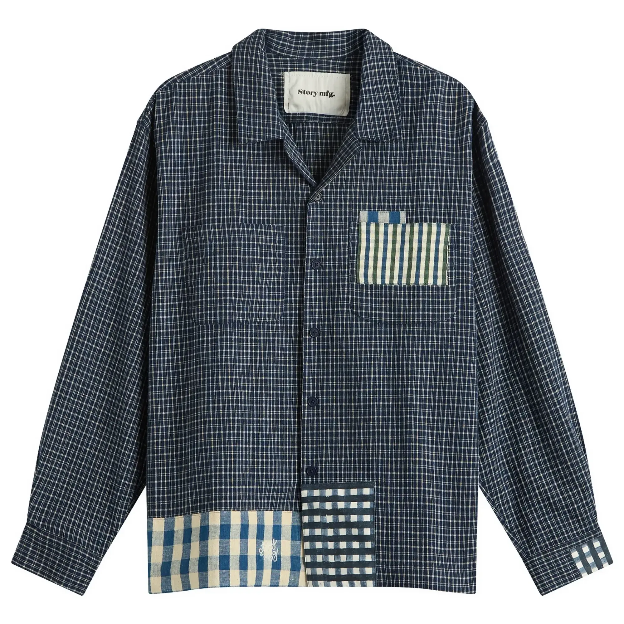 Story mfg. Men's PA Shirt Indigo Picnic