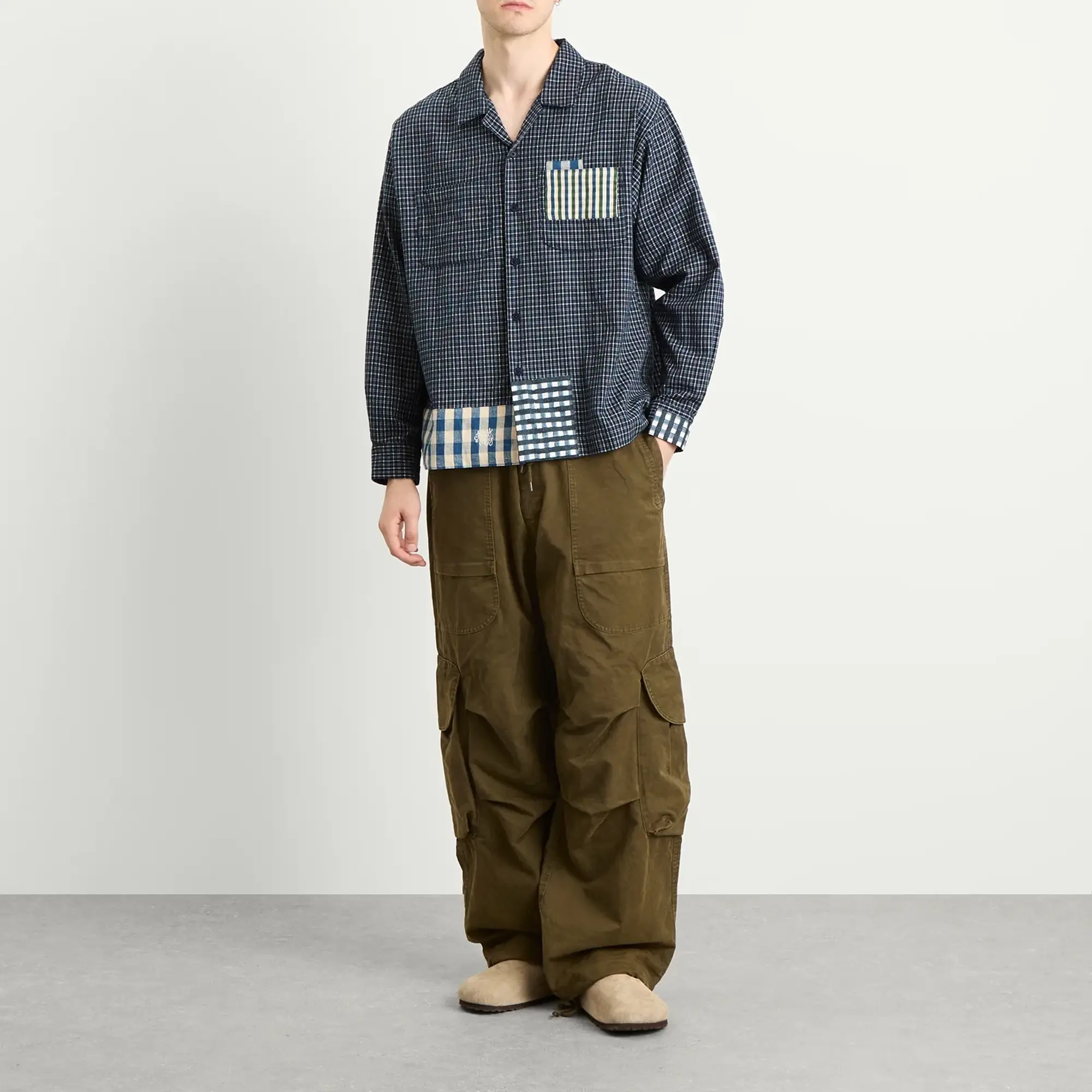 Story mfg. Men's PA Shirt Indigo Picnic