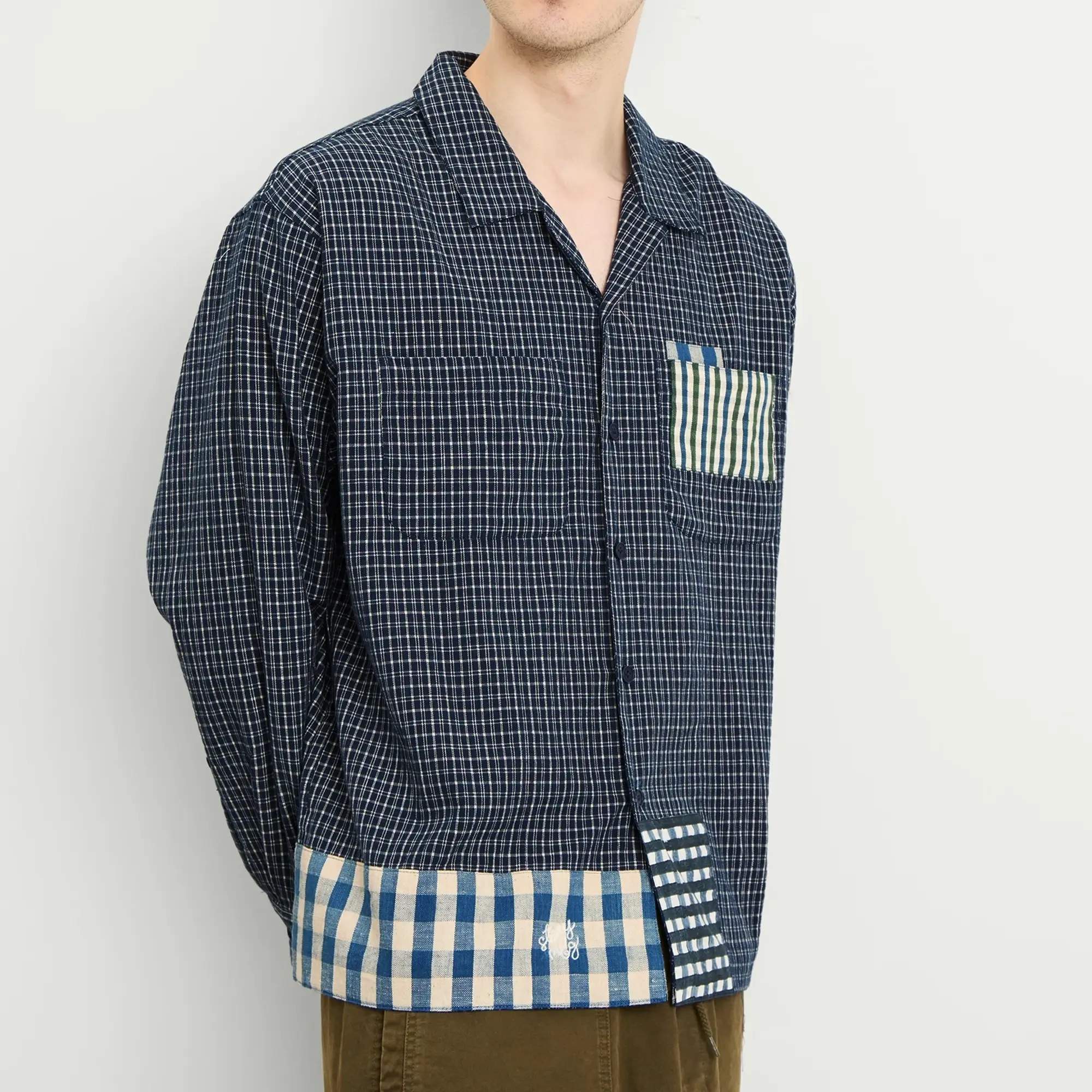 Story mfg. Men's PA Shirt Indigo Picnic