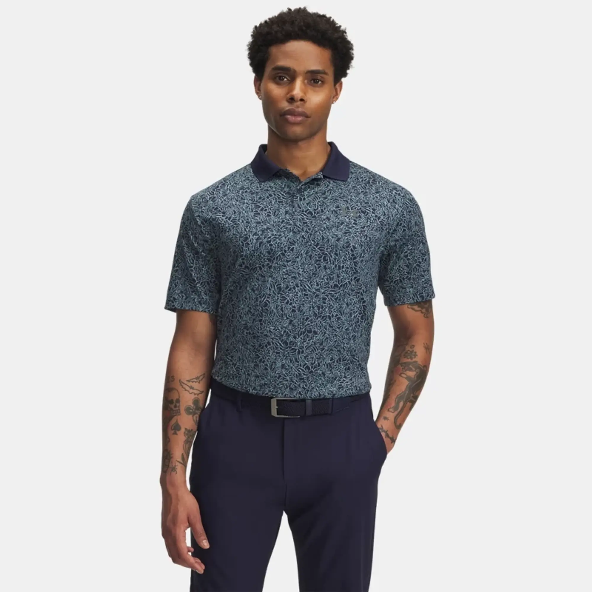 Under Armour  Matchplay Printed Men's Polo Midnight Navy / Jasper Blue / Pitch Gray L